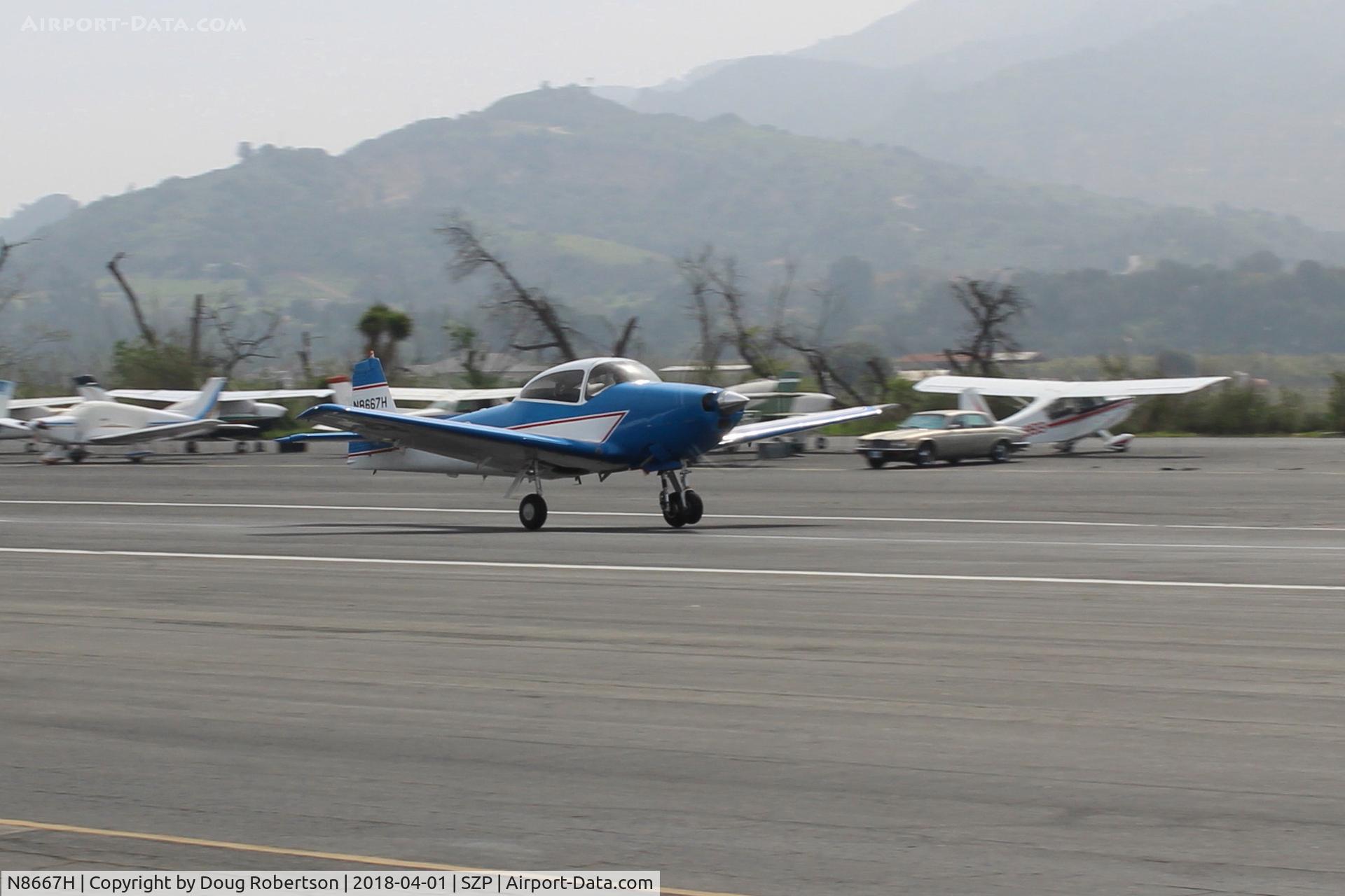 N8667H, 1947 North American Navion C/N NAV-4-667, 1947 North American NAVION, Continental IO-520 285 Hp upgrade, takeoff roll Rwy 22, test flight