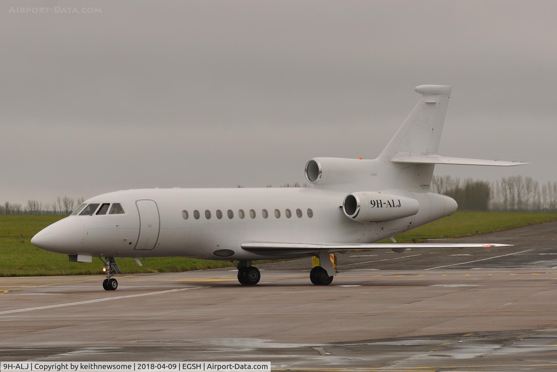 9H-ALJ, 2001 Dassault Falcon 900EX C/N 95, Arriving from Belfast for paintwork.