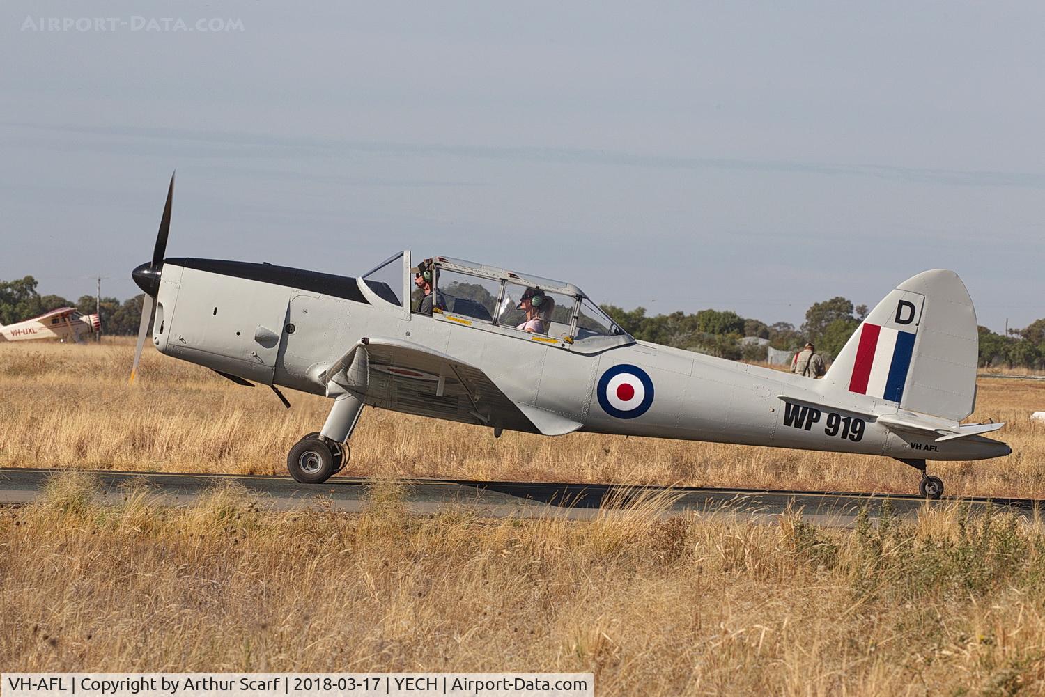 VH-AFL, 1954 De Havilland DHC-1 Chipmunk 22 C/N C1/0795, DHC-1 Echuca Vic at the AAAA Fly in 2018