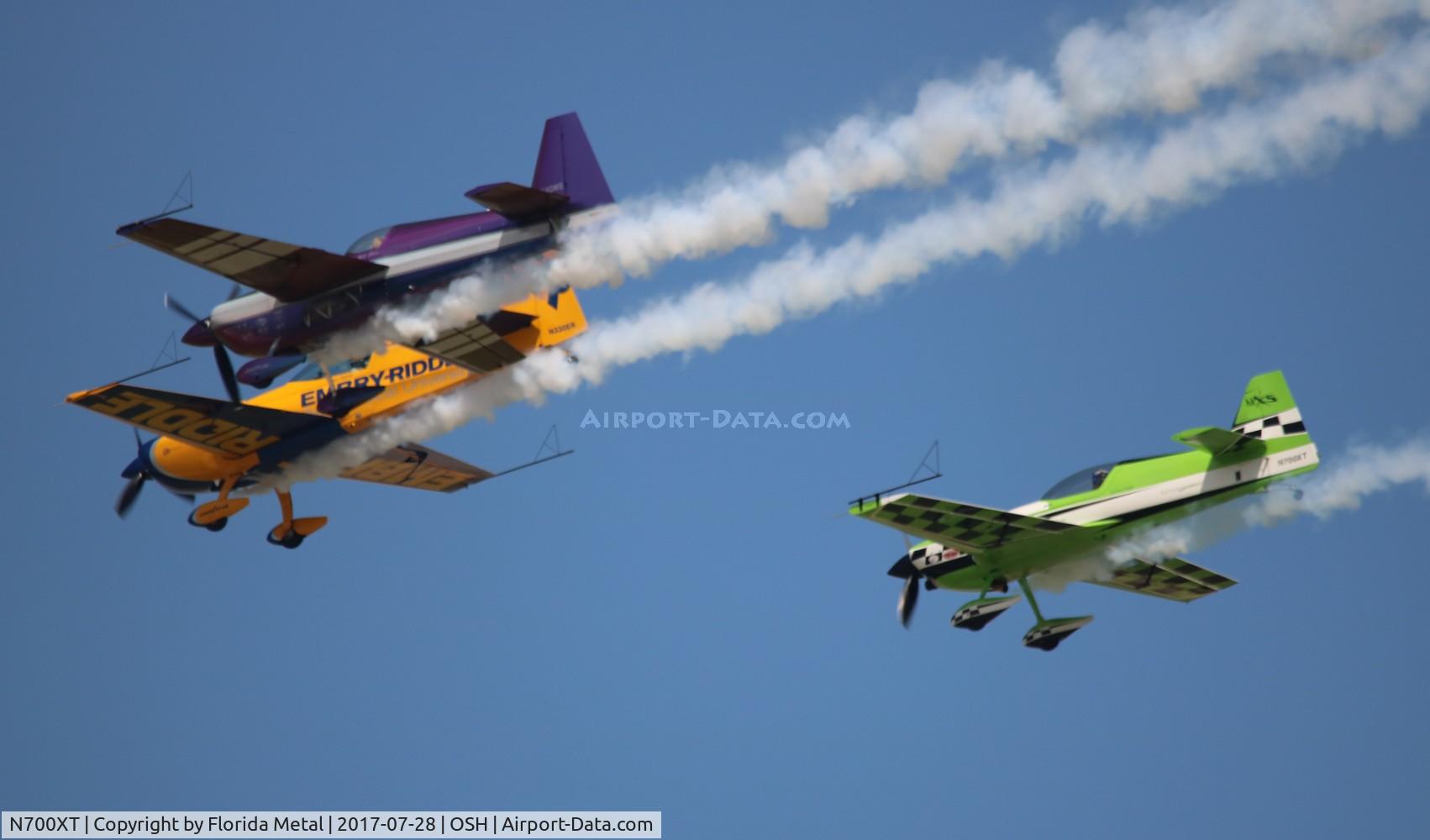 N700XT, 2007 MX Aircraft MXS C/N 1, MX MXS flown by Rob Holland (green aircraft) with Matt Chapman (yellow) and Bill Stein (purple) 