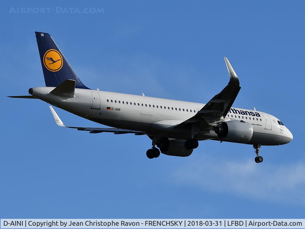 D-AINI, 2017 Airbus A320-271NEO C/N 7710, from Frankfurt (FRA) landing runway 23