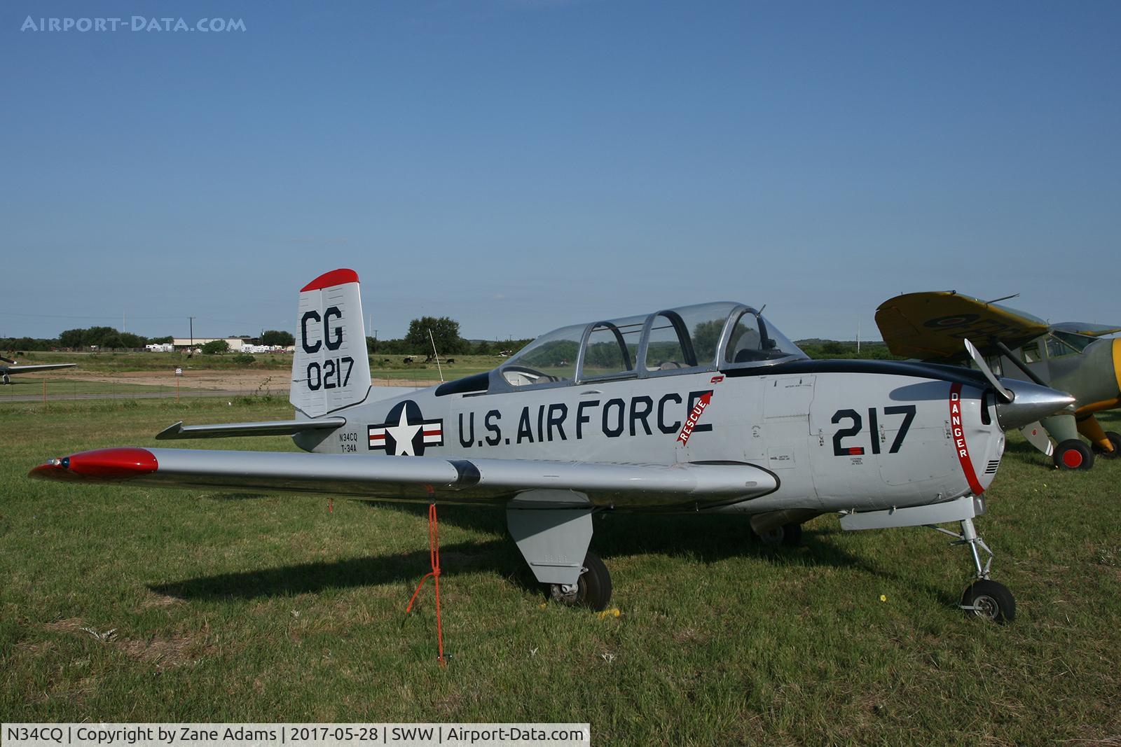 N34CQ, 1958 Beech T-34A Mentor C/N CG-217, Avenger Field, Sweetwater, TX