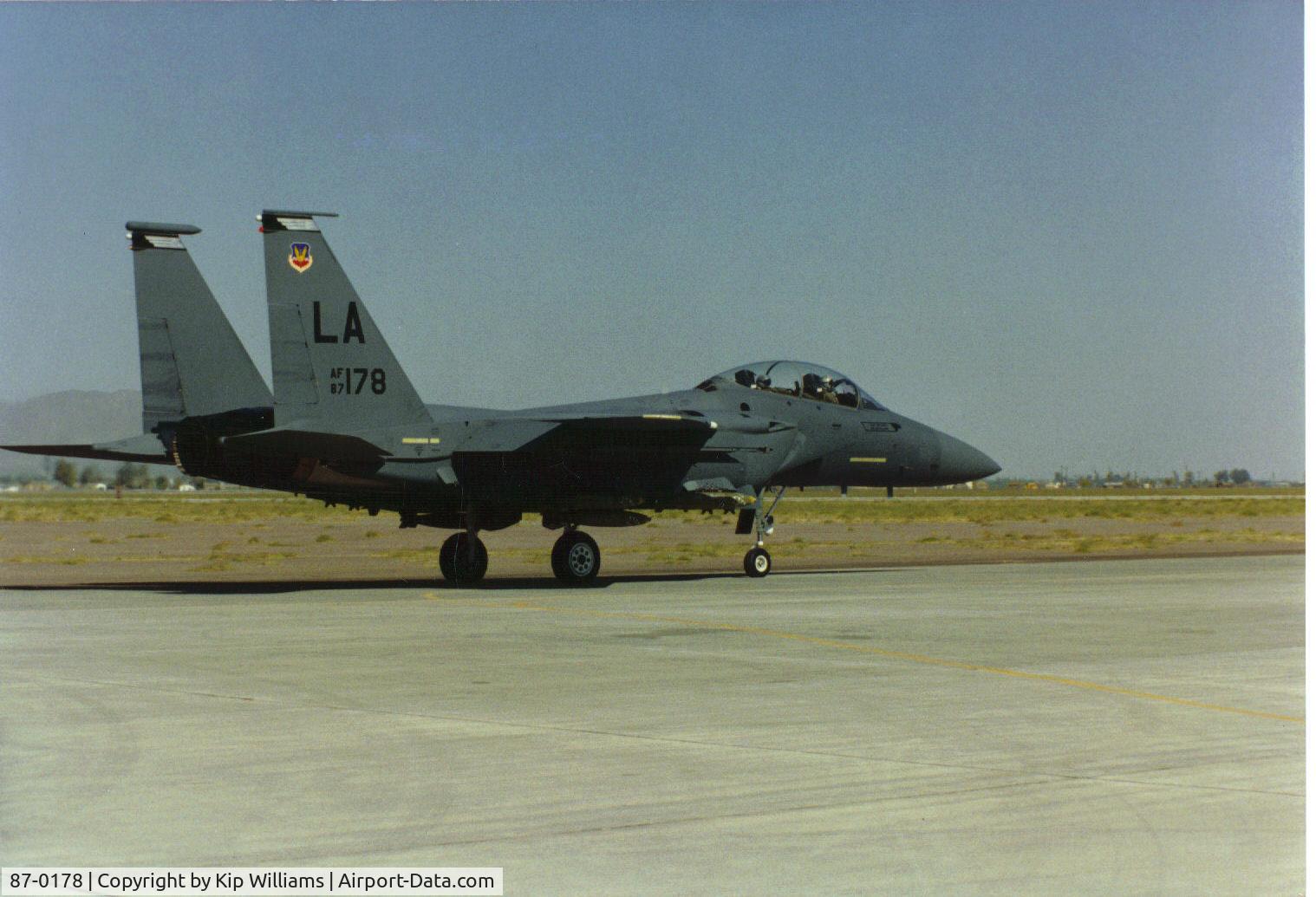87-0178, 1987 McDonnell Douglas F-15E Strike Eagle C/N 1043/E018, Taxi out, I was the the DCC/ADCC