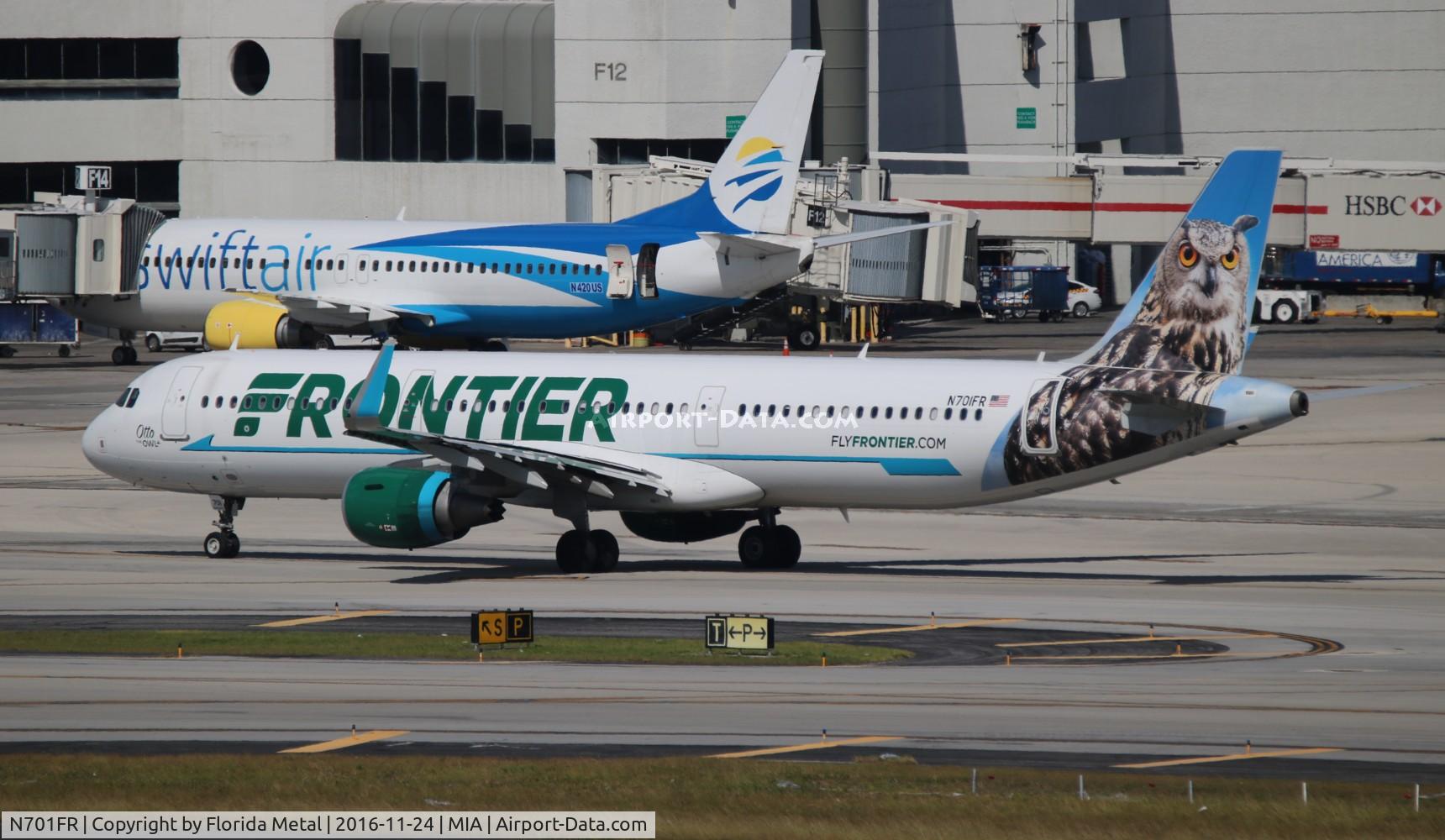 N701FR, 2015 Airbus A321-211 C/N 6793, Otto The Owl
