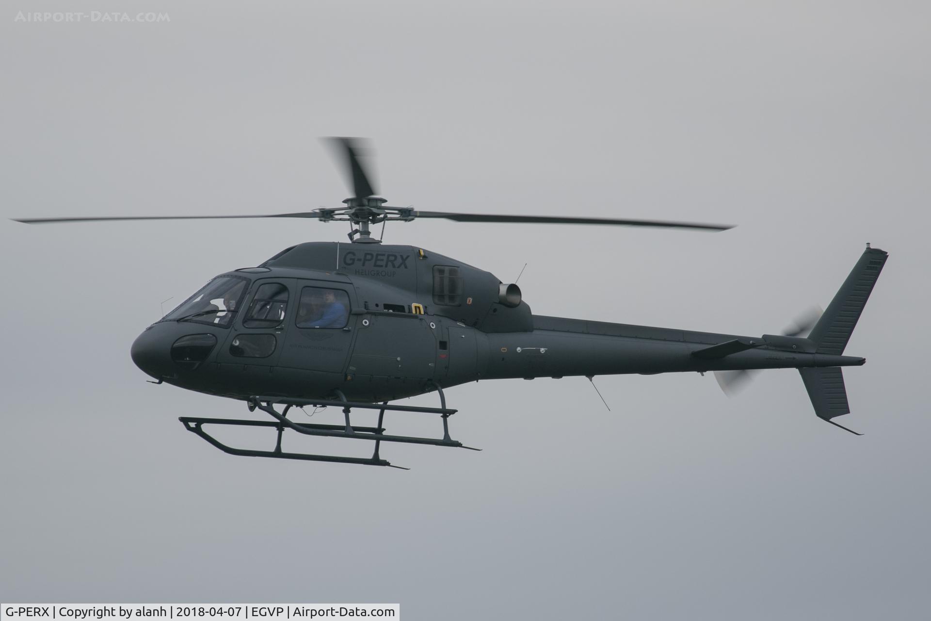 G-PERX, 2017 Airbus Helicopters AS-355NP Ecureuil 2 C/N 5801, Arriving at the Auster 80 fly-in at Middle Wallopp - a grey helo on a grey low cloudbase day (which kept most of the Austers away)