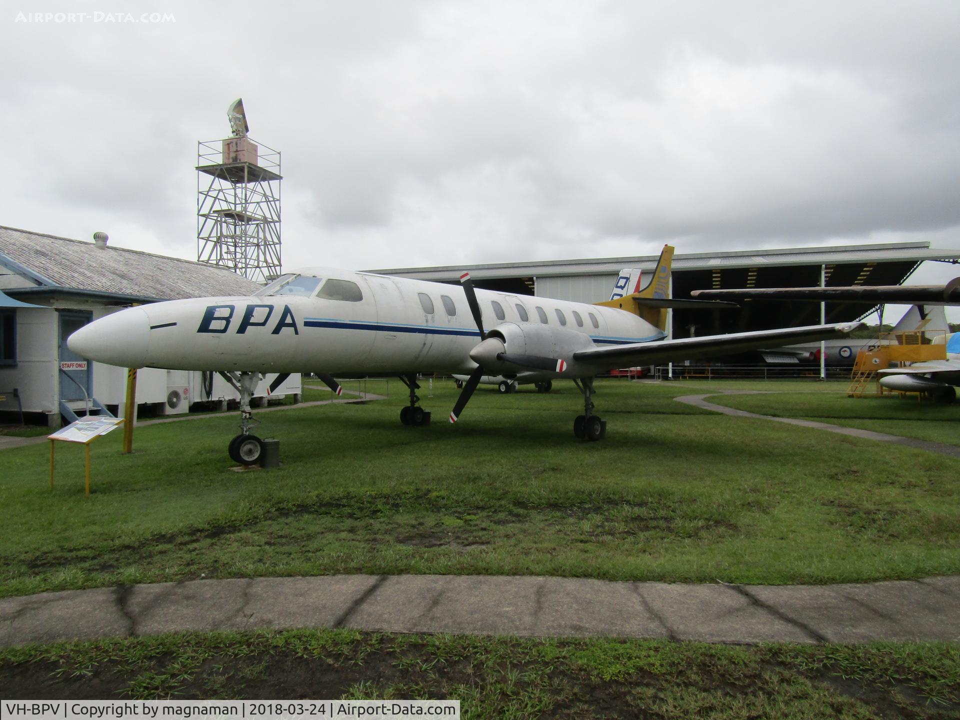 VH-BPV, 1978 Swearingen SA-226-TC C/N TC-270, At a damp Caloundra Museum