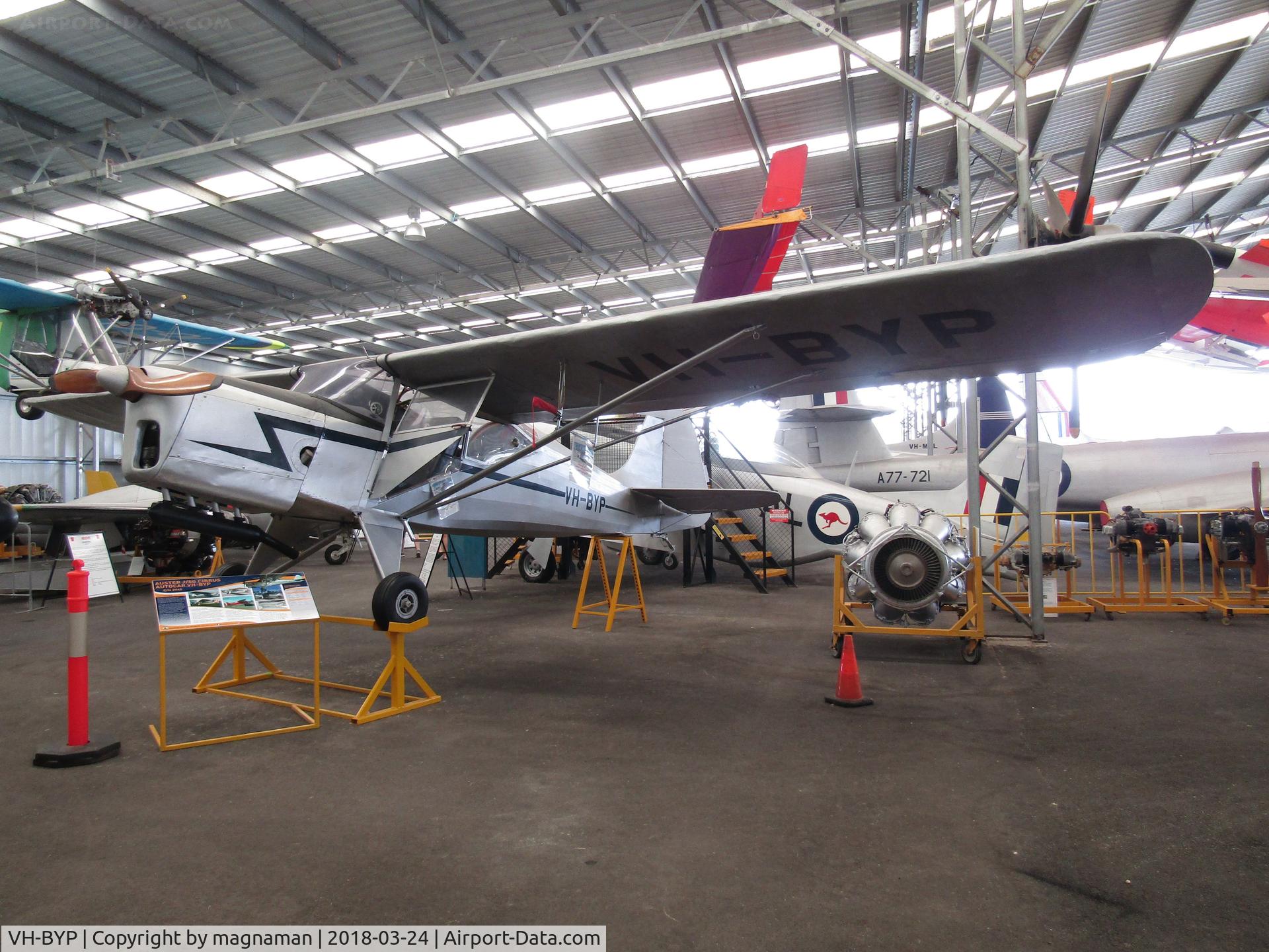 VH-BYP, 1952 Auster J-5G Autocar C/N 2945, bice example at Caloundra Museum
