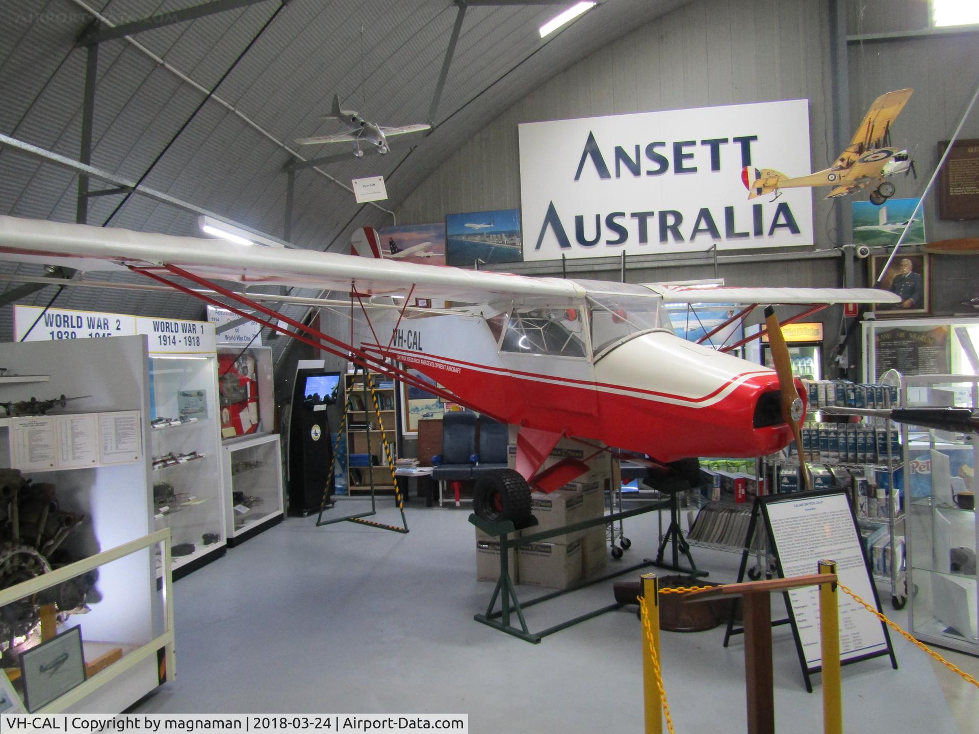VH-CAL, Calair CA21 Skyfox C/N CA21017, in entry lobby to great museum at Caloundra