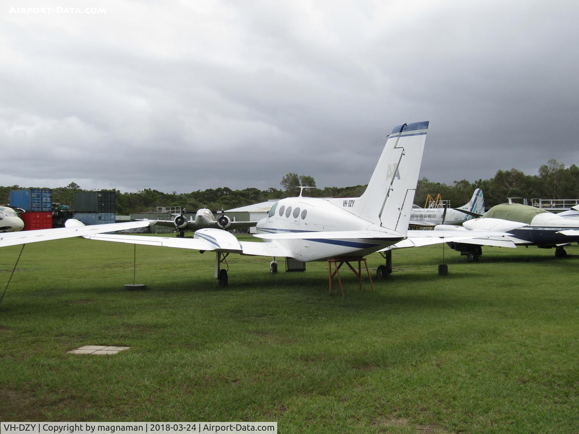 VH-DZY, Cessna 402A C/N 402A-0066, In line up outside at Caloundra Museum