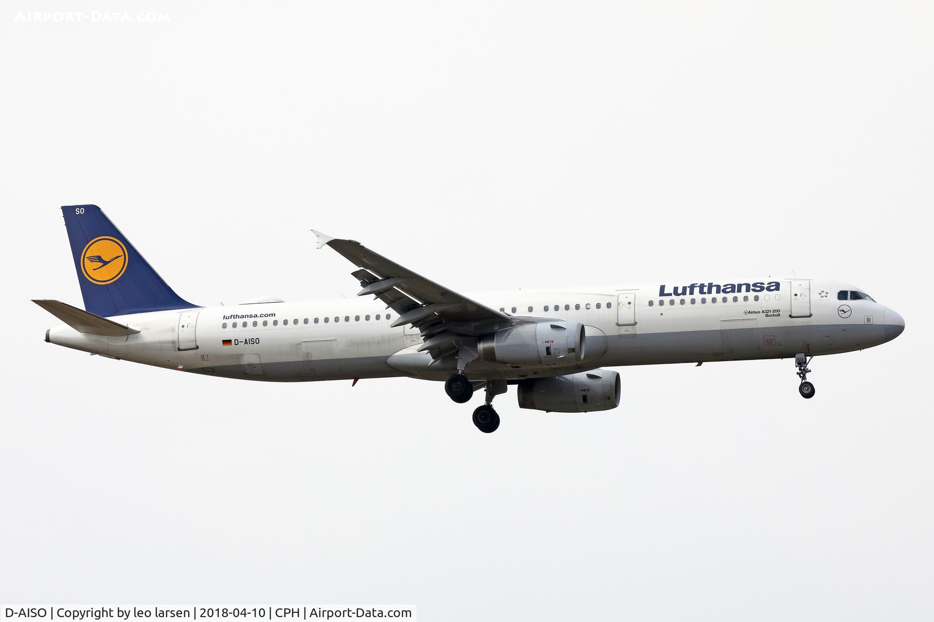 D-AISO, 2008 Airbus A321-231 C/N 3625, Copenhagen 10.4.2018 L/D R-04L