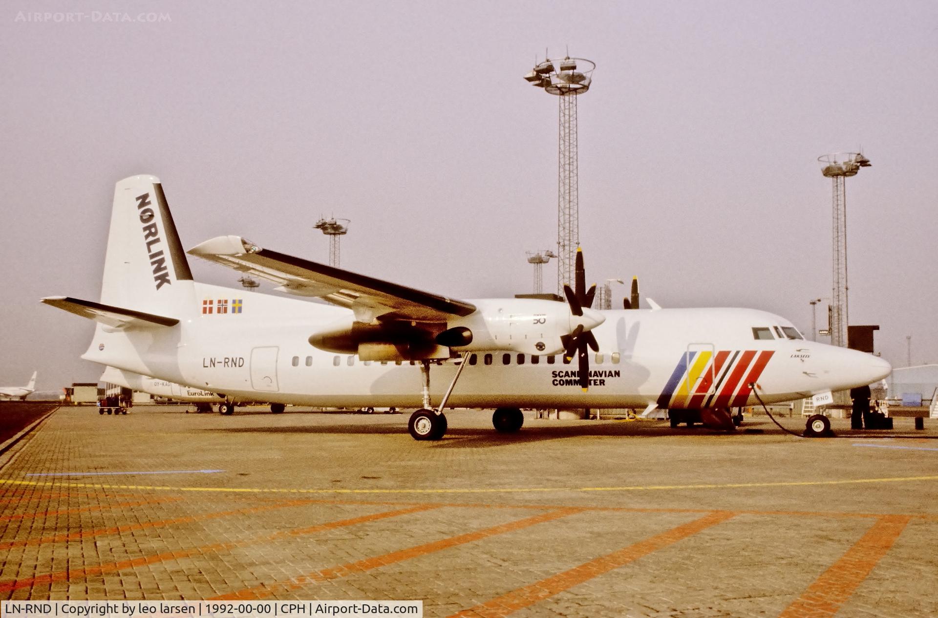 LN-RND, 1990 Fokker 50 C/N 20178, Copenhagen 1992