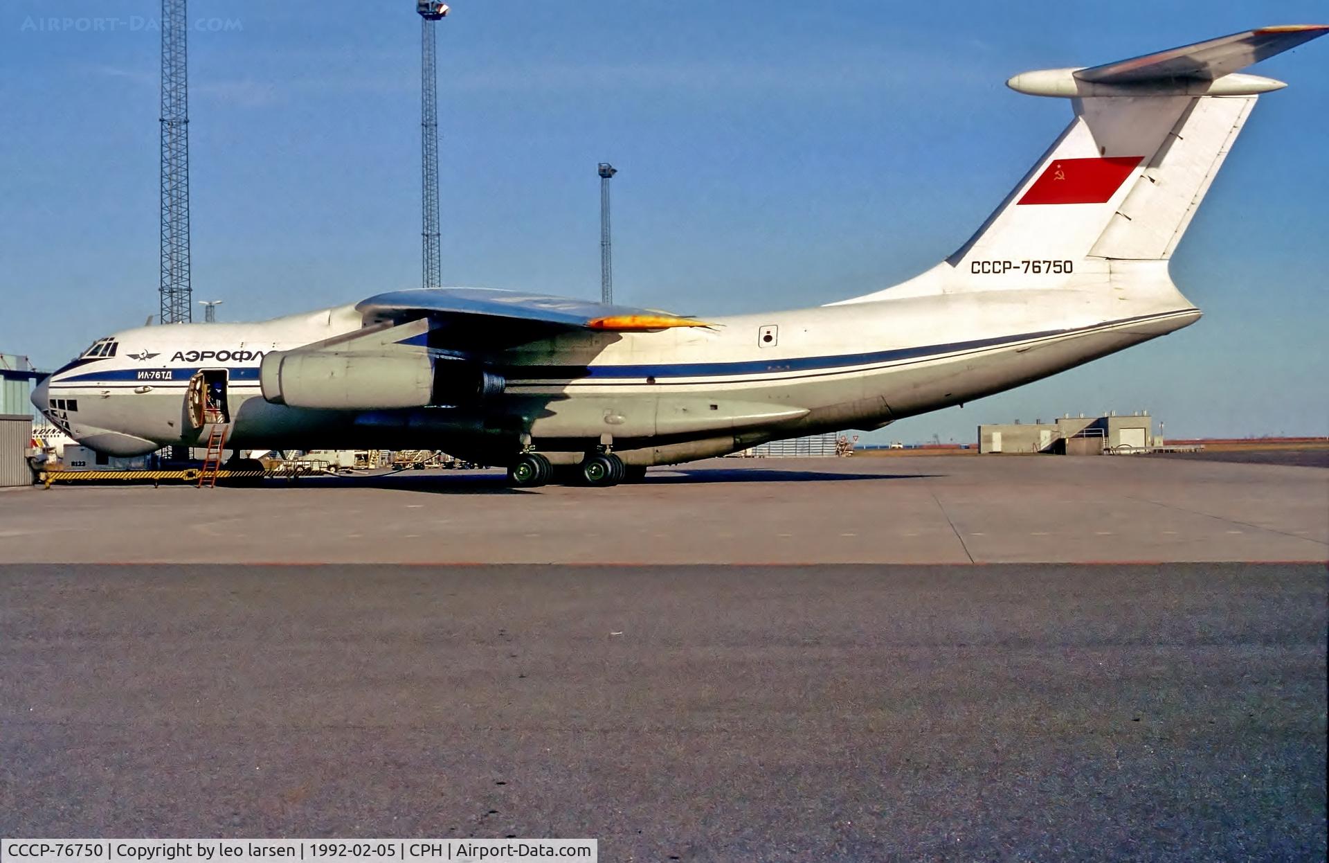 CCCP-76750, 1988 Ilyushin Il-76TD C/N 0083485561, Copenhagen 5.2.1992