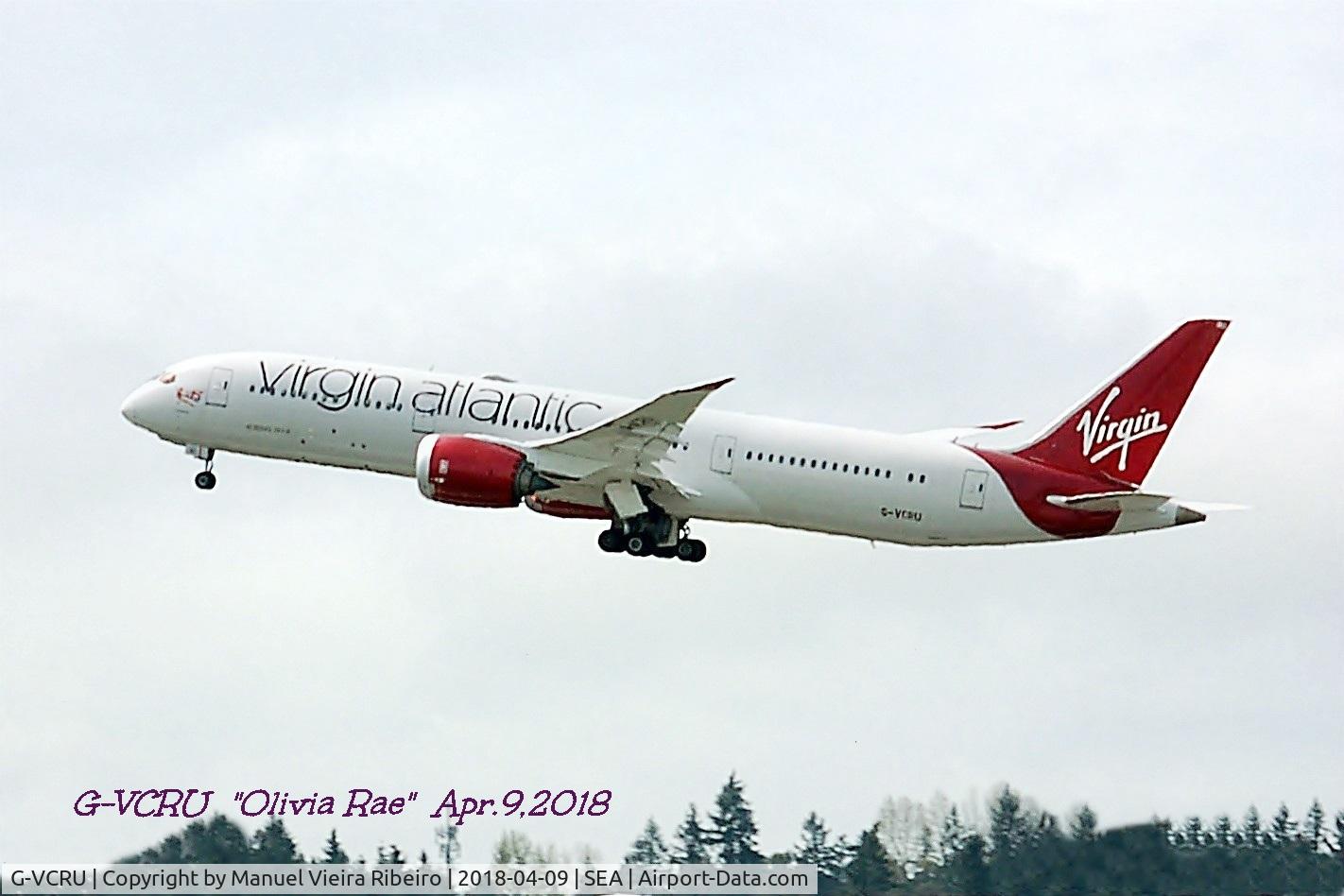 G-VCRU, 2015 Boeing 787-9 Dreamliner C/N 37972, Take off from SeaTac