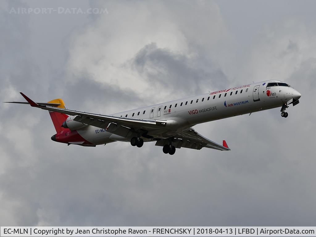 EC-MLN, 2016 Bombardier CRJ-1000 (CL-600-2E25) C/N 19049, IB8550 Madrid to Bordeaux