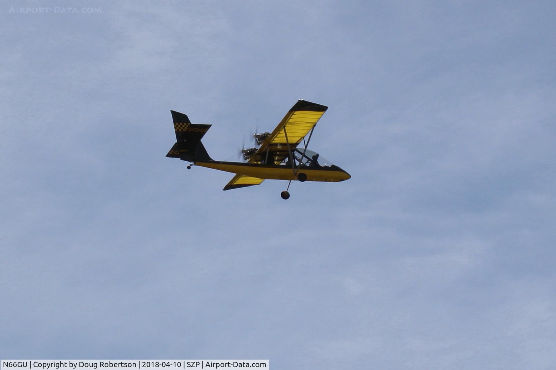 N66GU, 2017 Lockwood Aircam C/N AC224, 2017 Lockwood Aerochia Inc. AIRCAM, two Rotax 912ULS 98.6 Hp  each pushers, impressive takeoff climb Rwy 22