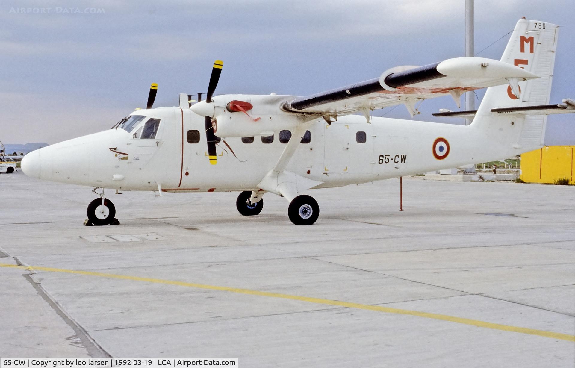 65-CW, 1982 De Havilland Canada DHC-6-300 Twin Otter C/N 790, Larnaca Cyprus 19.3.1992