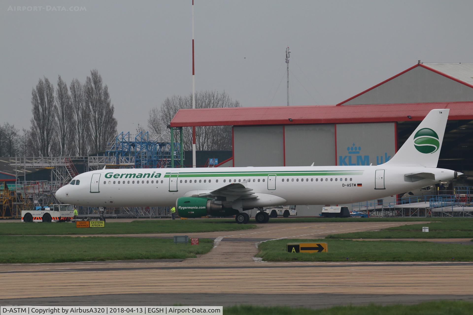 D-ASTM, 2001 Airbus A321-211 C/N 1629, Emerging from Air Livery hangar in Germania livery