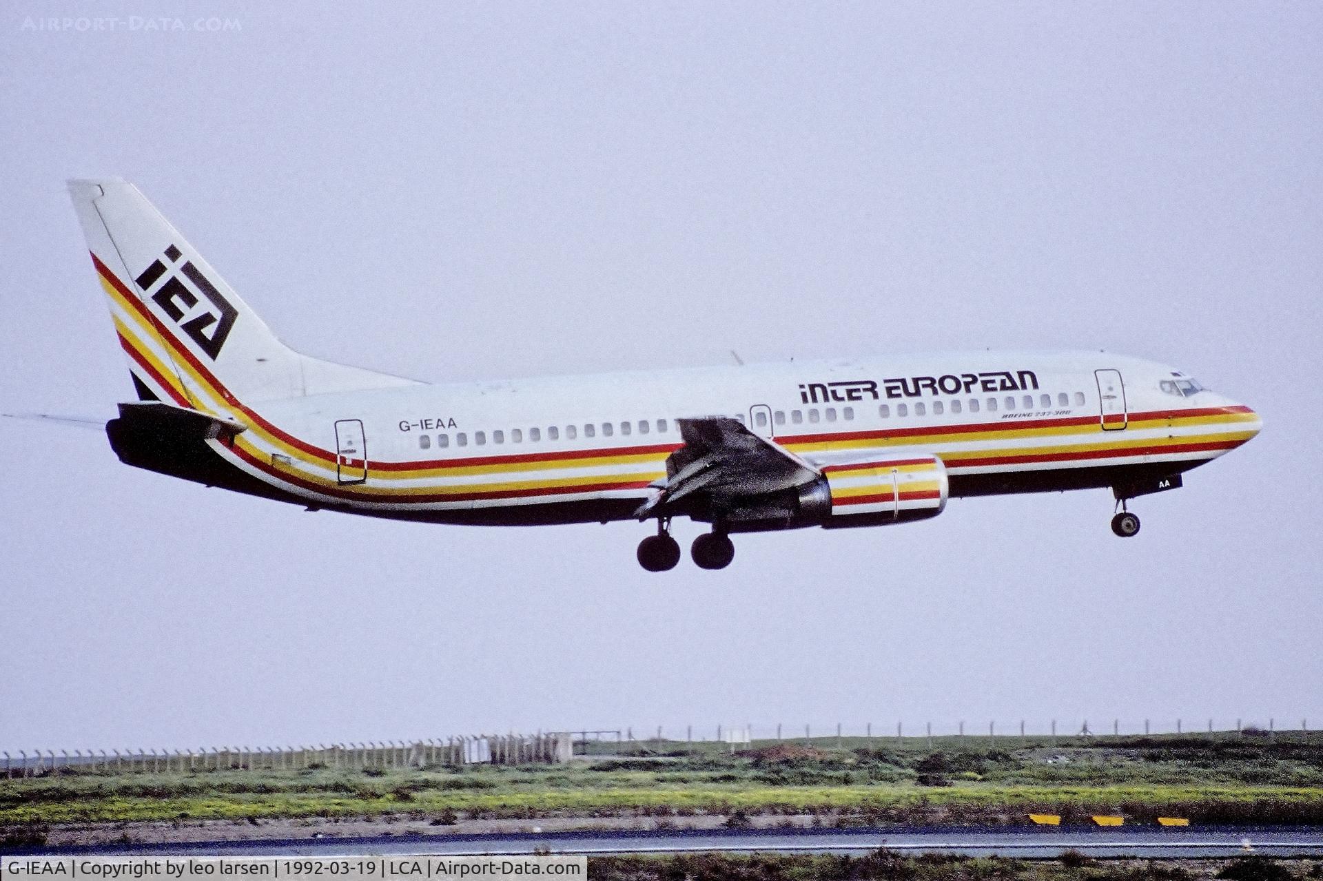 G-IEAA, 1989 Boeing 737-33A C/N 24098, Larnaca Cyprus 19.3.1992