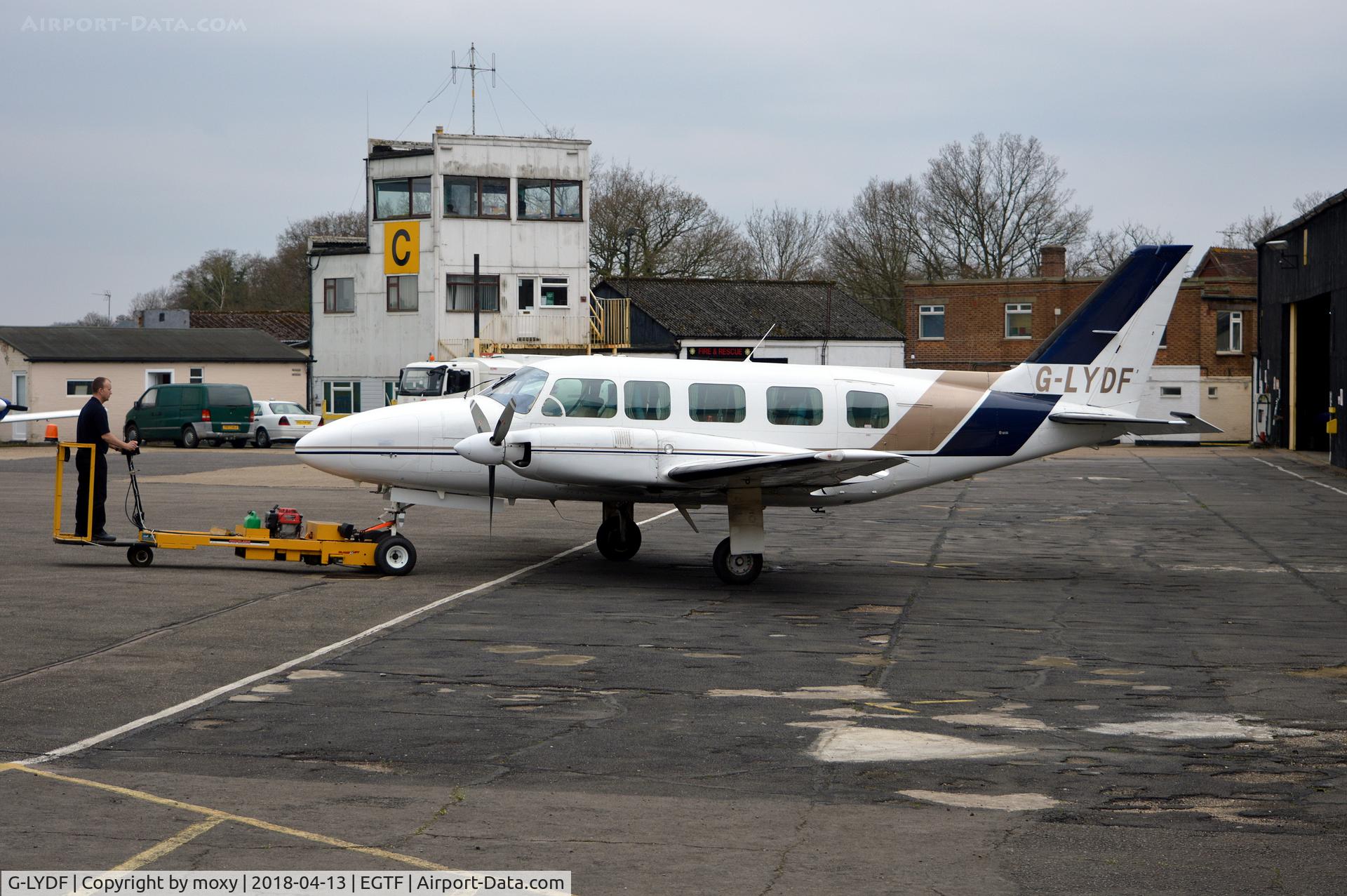 G-LYDF, 1979 Piper PA-31-350 Chieftain C/N 31-7952031, Piper PA-31-350 Navajo Chieftan at Fairoaks. Ex N12CD.