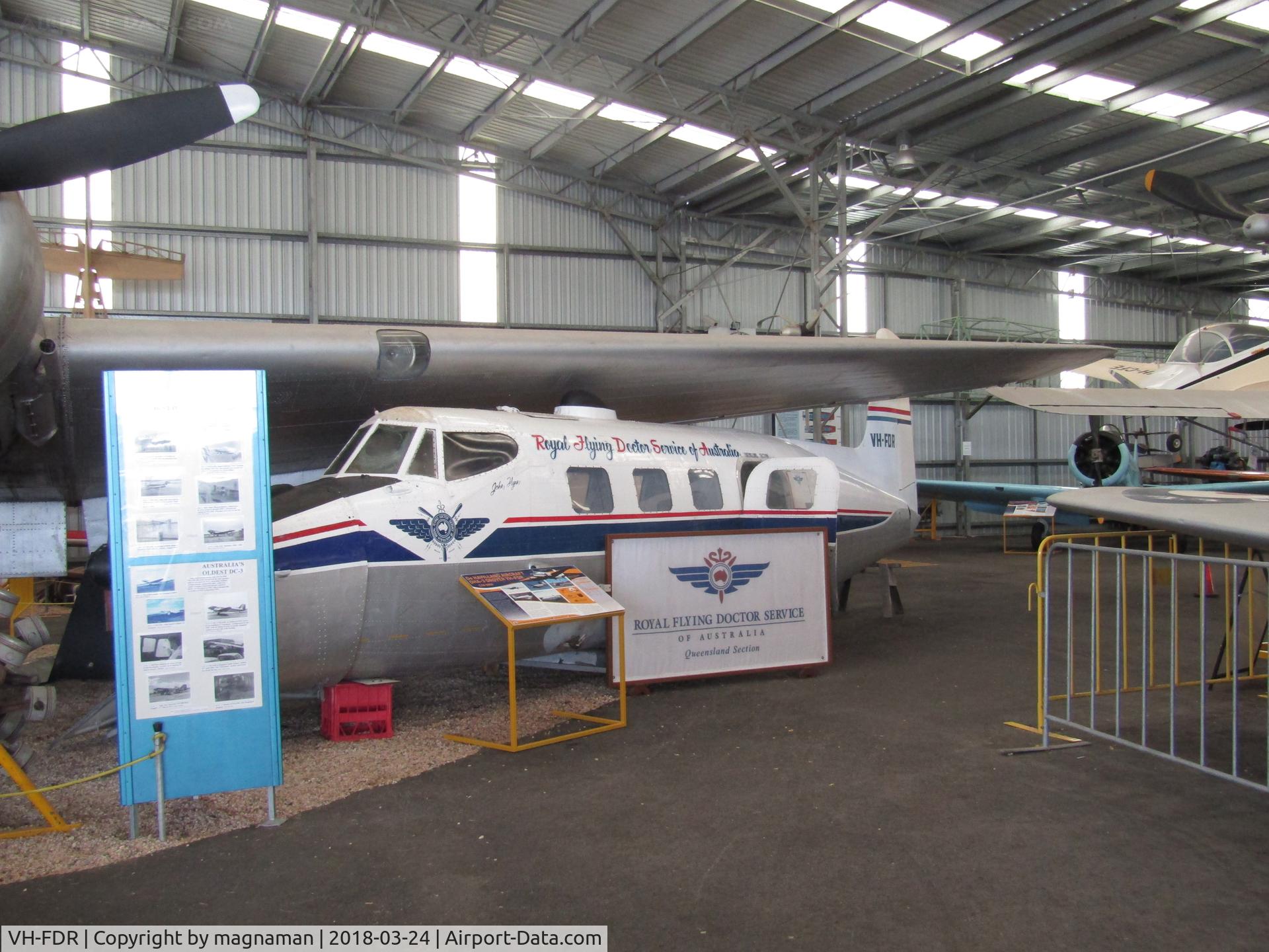 VH-FDR, 1951 De Havilland Australia DHA-3 Drover Mk1 C/N DHA5006, Cool ex RFDS at Caloundra Museum