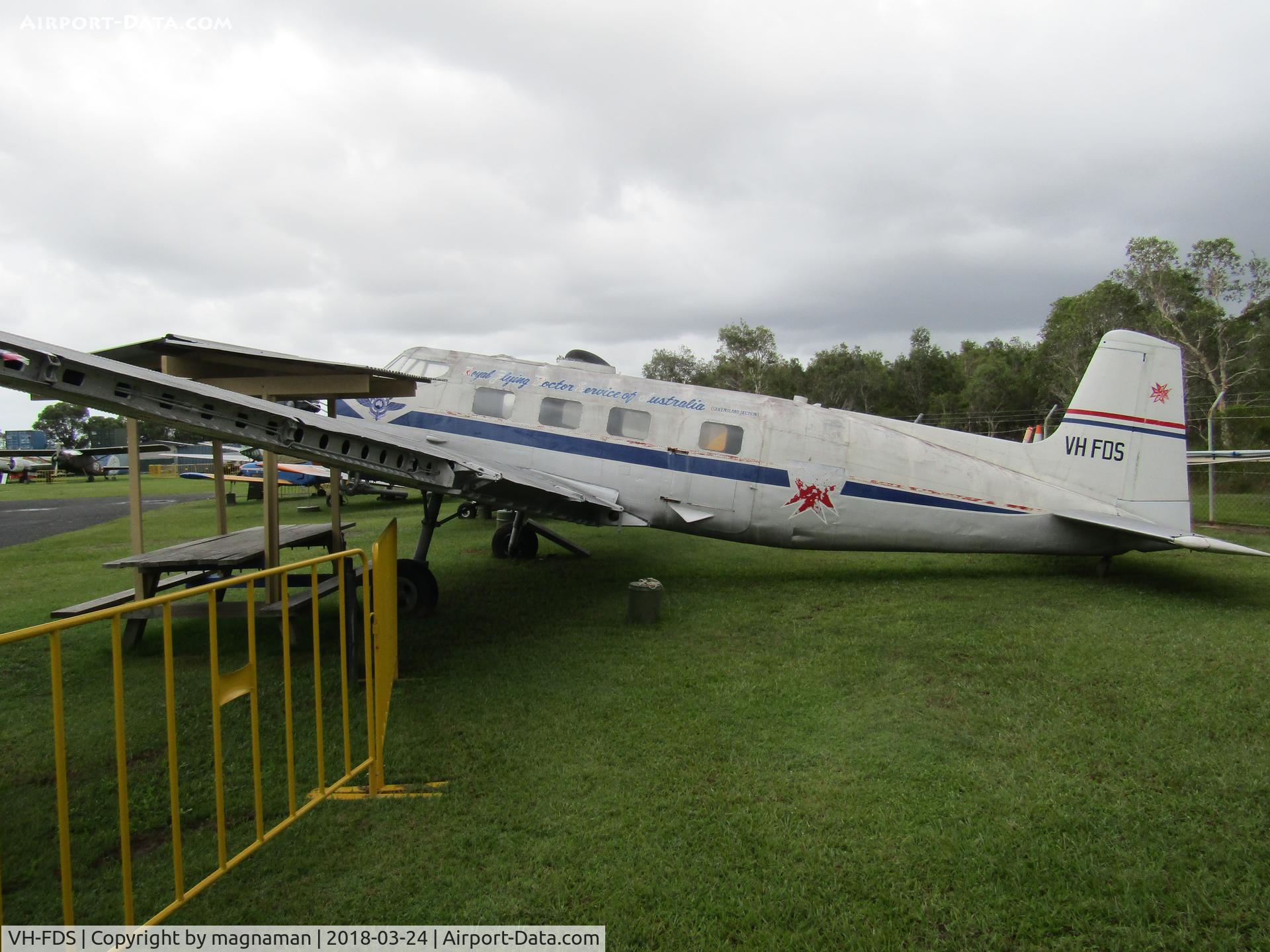 VH-FDS, 1951 De Havilland Australia DHA-3 Drover MkI C/N DHA5007, one of two here at caloundra musuem