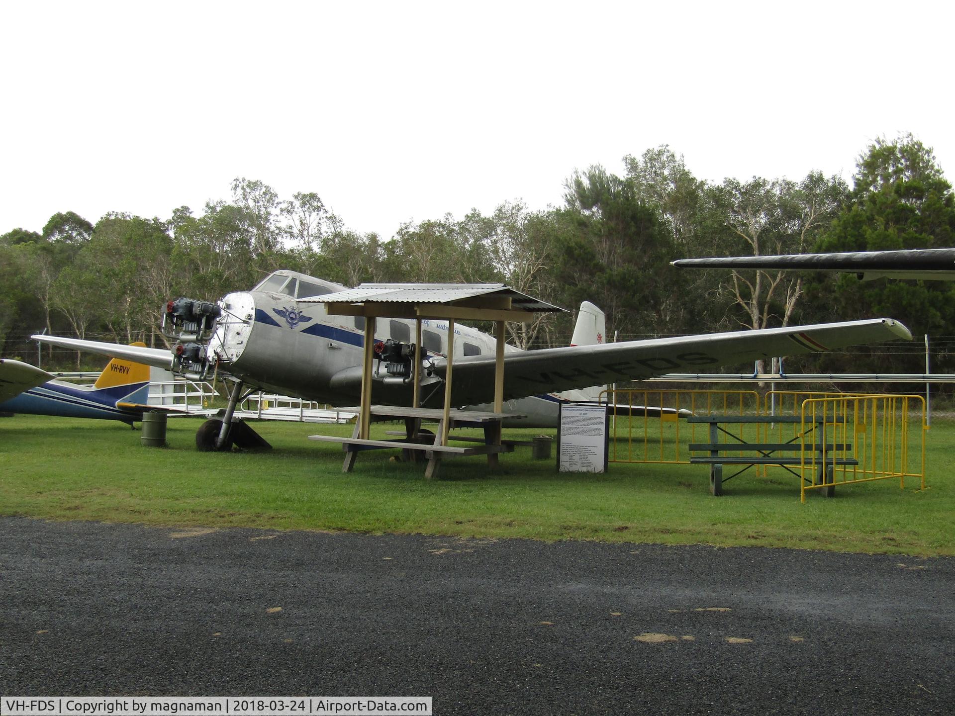 VH-FDS, 1951 De Havilland Australia DHA-3 Drover MkI C/N DHA5007, good viewof this tri-motor ex medic - at caloundra