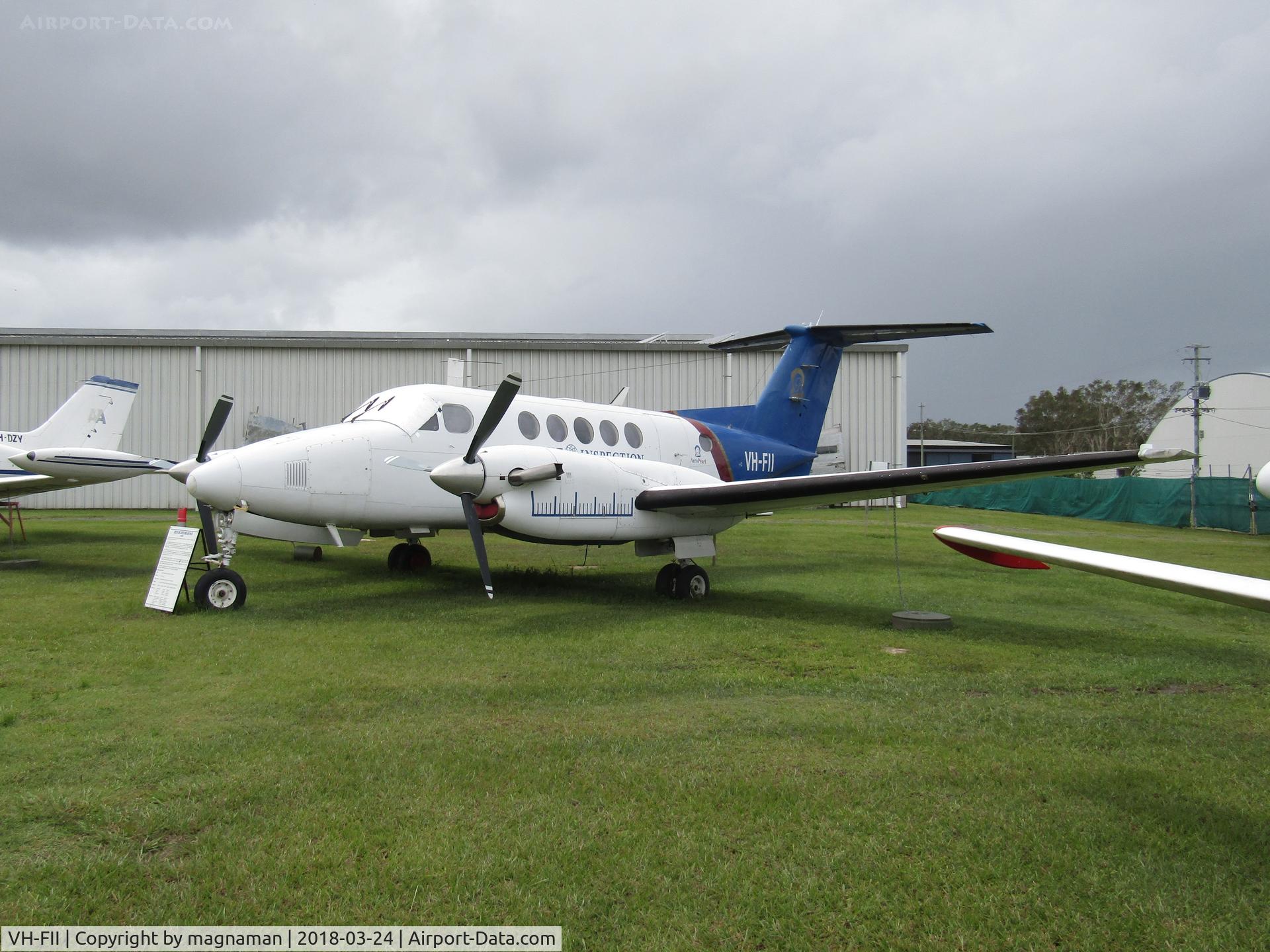 VH-FII, 1980 Beech 200 King Air C/N BB-653, at caloundra musuem