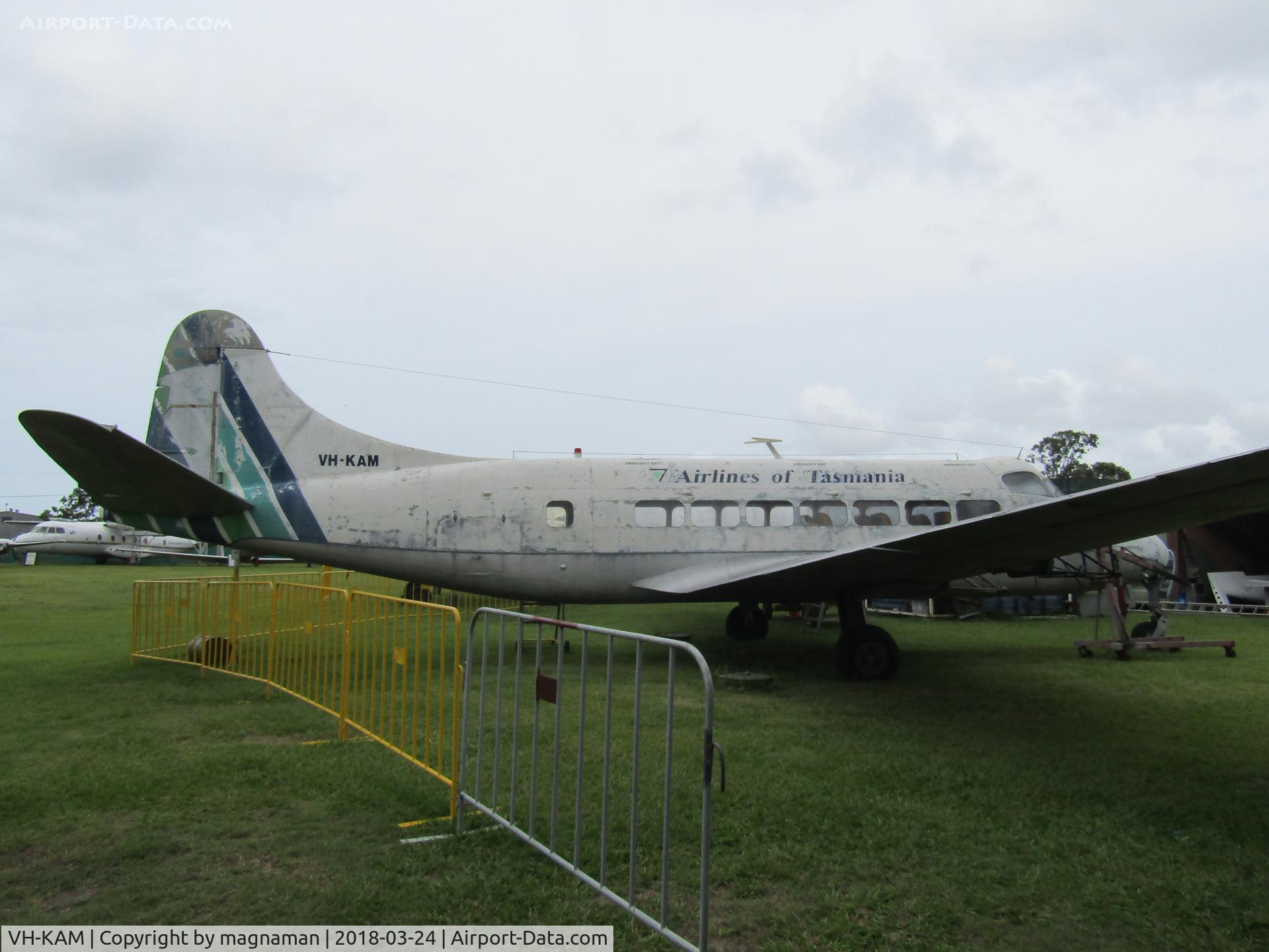 VH-KAM, 1957 De Havilland DH-114 Heron 2D C/N 14123, At Caloundra Musuem