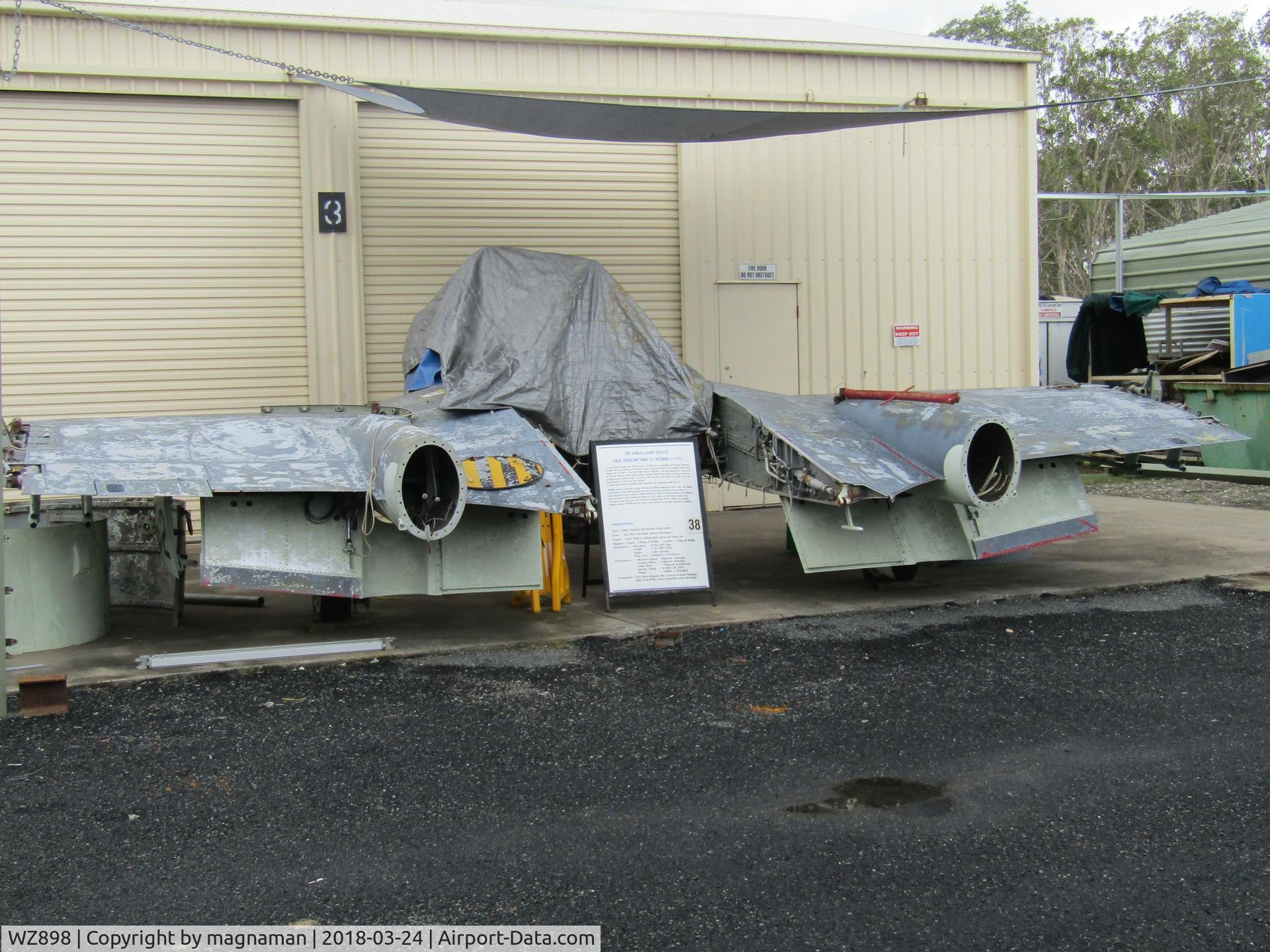 WZ898, De Havilland DH-112 Venom FAW.53 C/N 12755, Front end at Caloundra