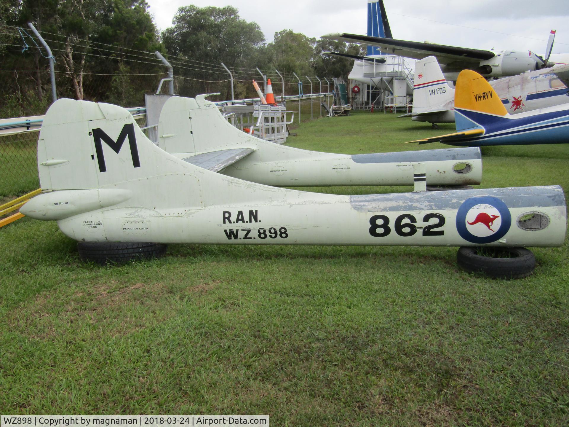 WZ898, De Havilland DH-112 Venom FAW.53 C/N 12755, Back end at Caloundra - about 100m from front end!