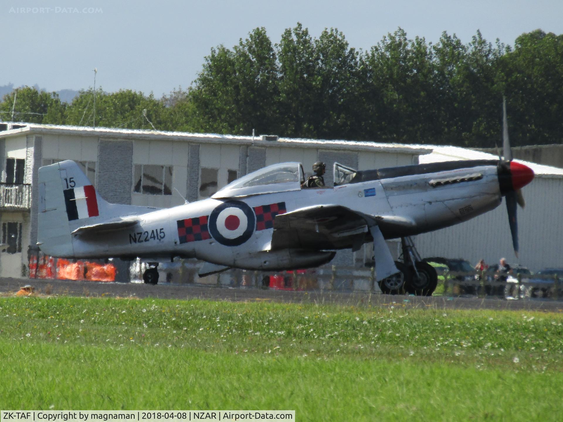 ZK-TAF, North American P-51D Mustang C/N 122-41369, just landed at amz