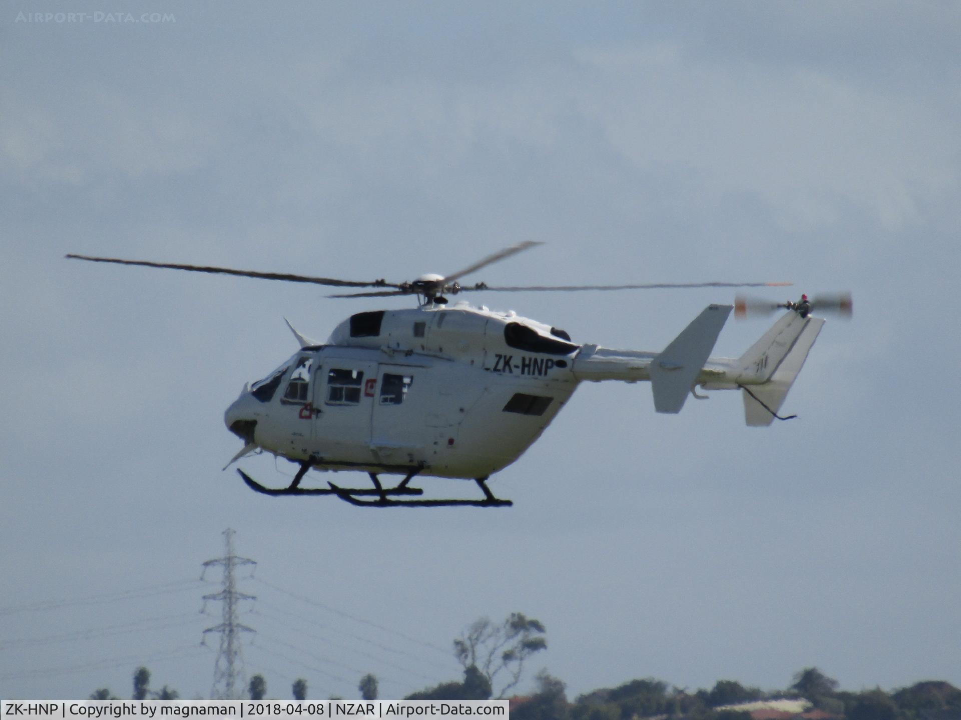 ZK-HNP, Mitsubishi BK 117-B2 C/N 7017, On test flight at Ardmore