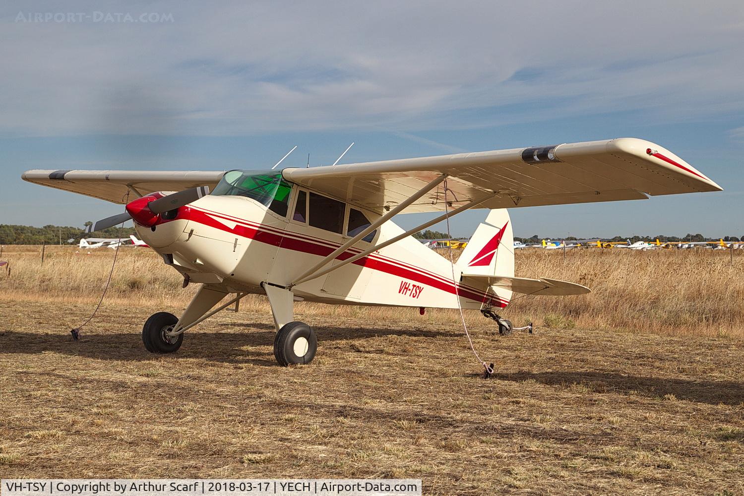 VH-TSY, 1958 Piper PA-22-160 Tri Pacer C/N 22-6250, VH-TSY at the AAAA Fly in Echuca 2018