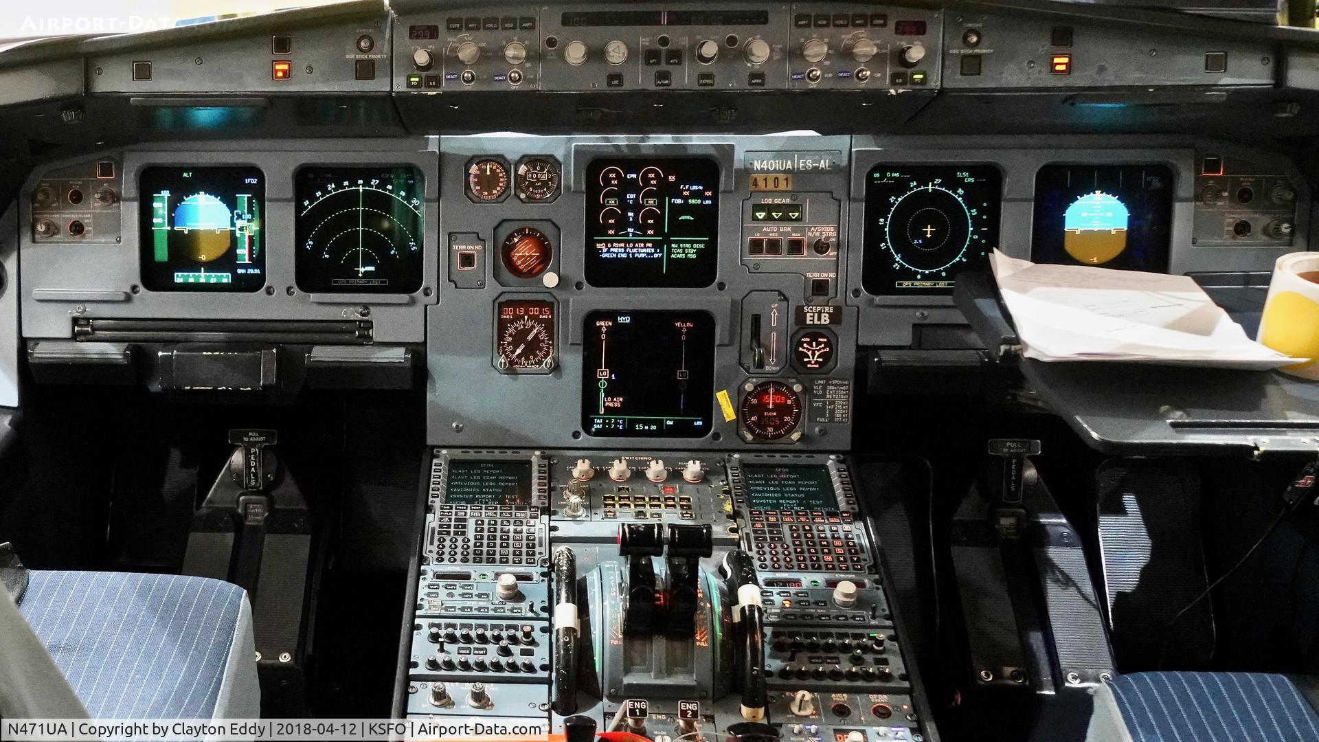 N471UA, 2001 Airbus A320-232 C/N 1432, SFO 2018.