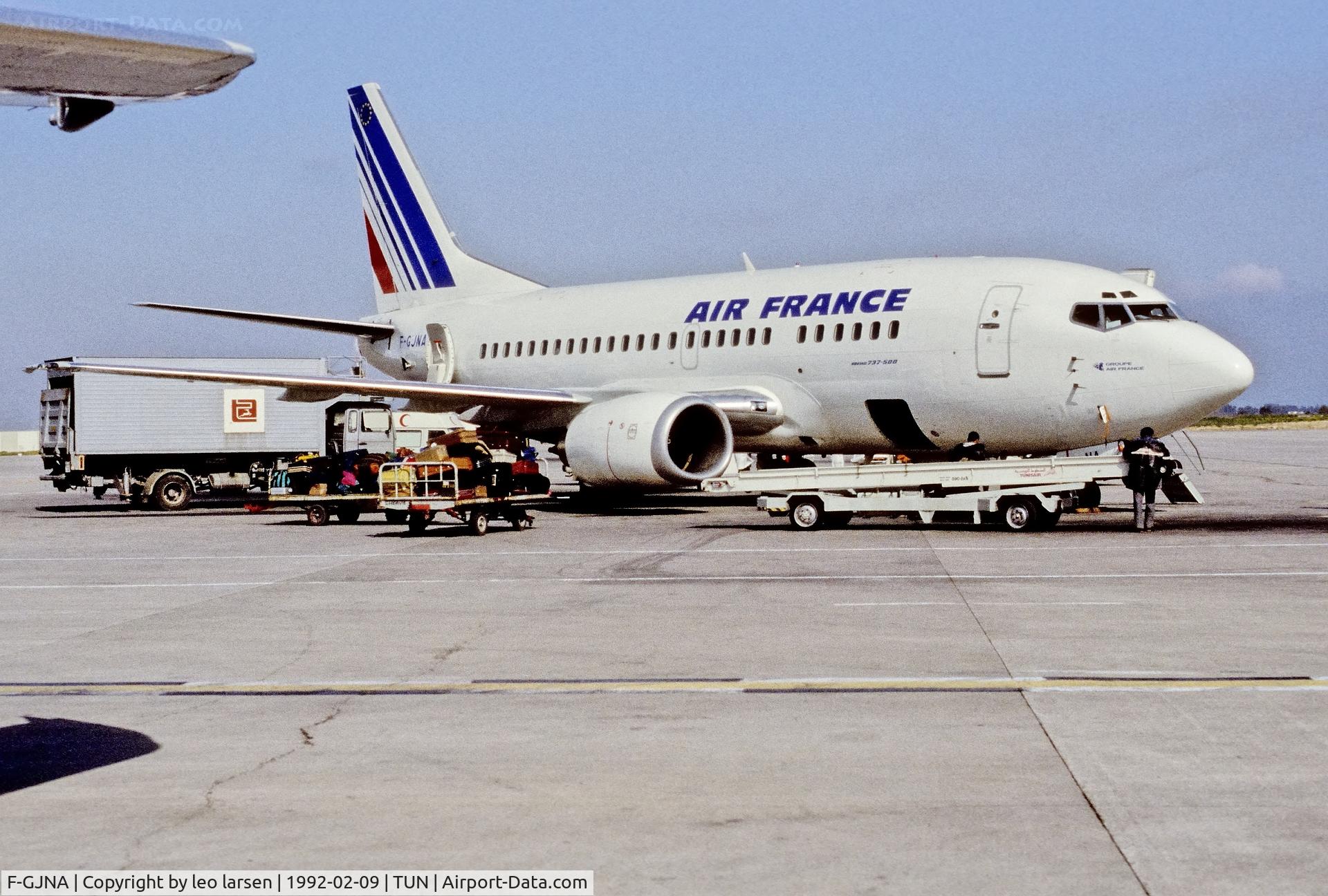 F-GJNA, 1991 Boeing 737-528 C/N 25206, Tunis 9.2.1992