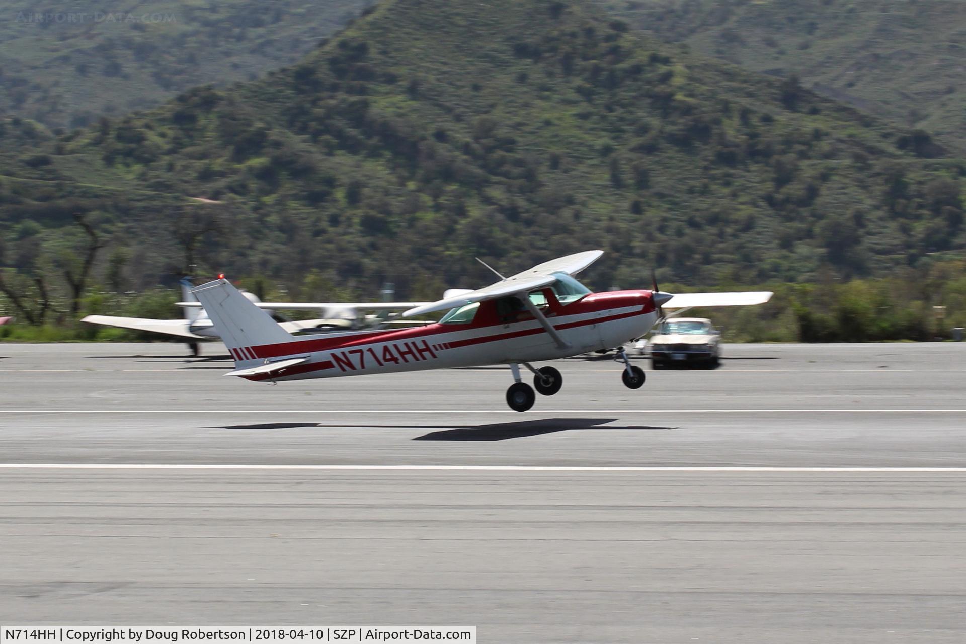 N714HH, 1977 Cessna 150M C/N 15079185, 1977 Cessna 150M, Continental O-200 100 Hp, liftoff Rwy 22