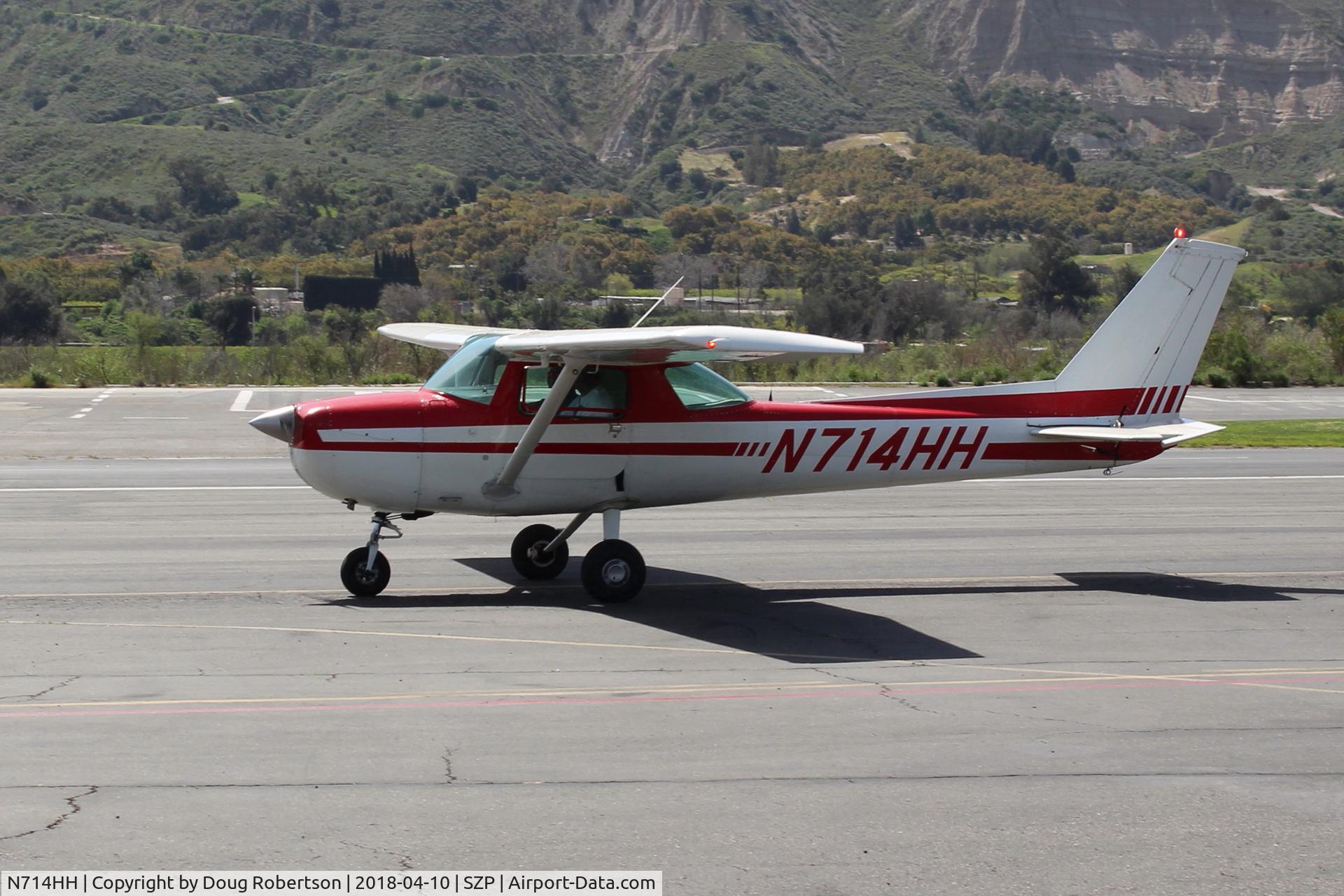 N714HH, 1977 Cessna 150M C/N 15079185, 1977 Cessna 150M, Continental O-200 100 Hp, taxi to Rwy 22