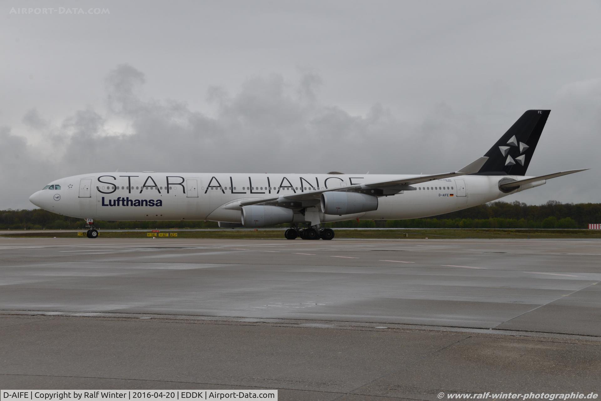 D-AIFE, 2001 Airbus A340-313X C/N 434, Airbus A340-313 - LH DLH Lufthansa 'Passau' 'Star Alliance livery' - 434 - D-AIFE - 20.04.2016 - CGN