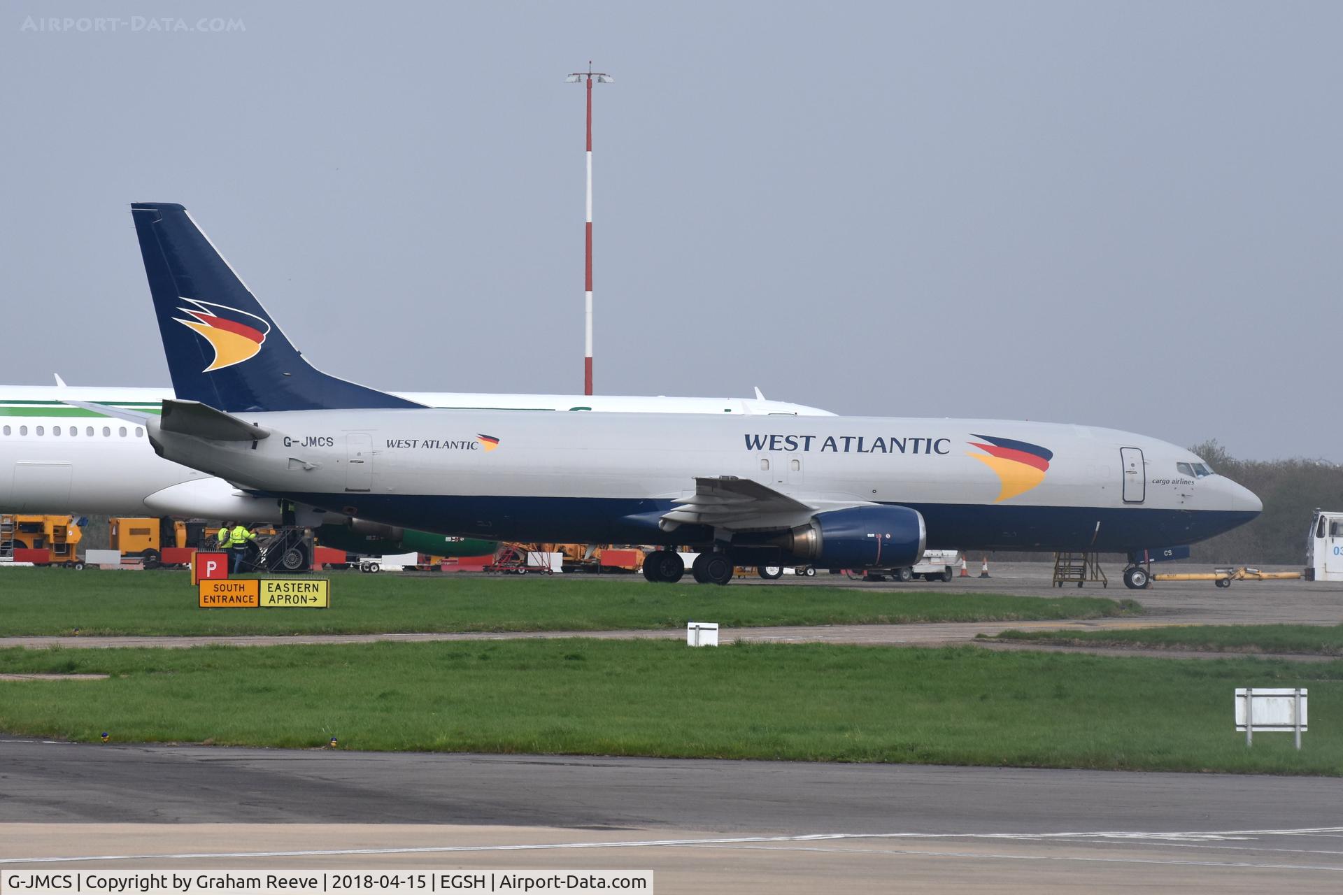 G-JMCS, 1990 Boeing 737-4Y0 C/N 24903, Parked at Norwich.