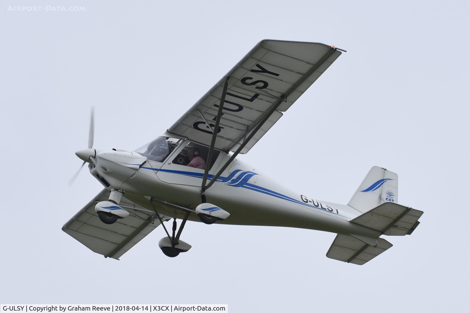 G-ULSY, 2004 Comco Ikarus C42 FB80 C/N 0405-6603, Departing fro Northrepps.