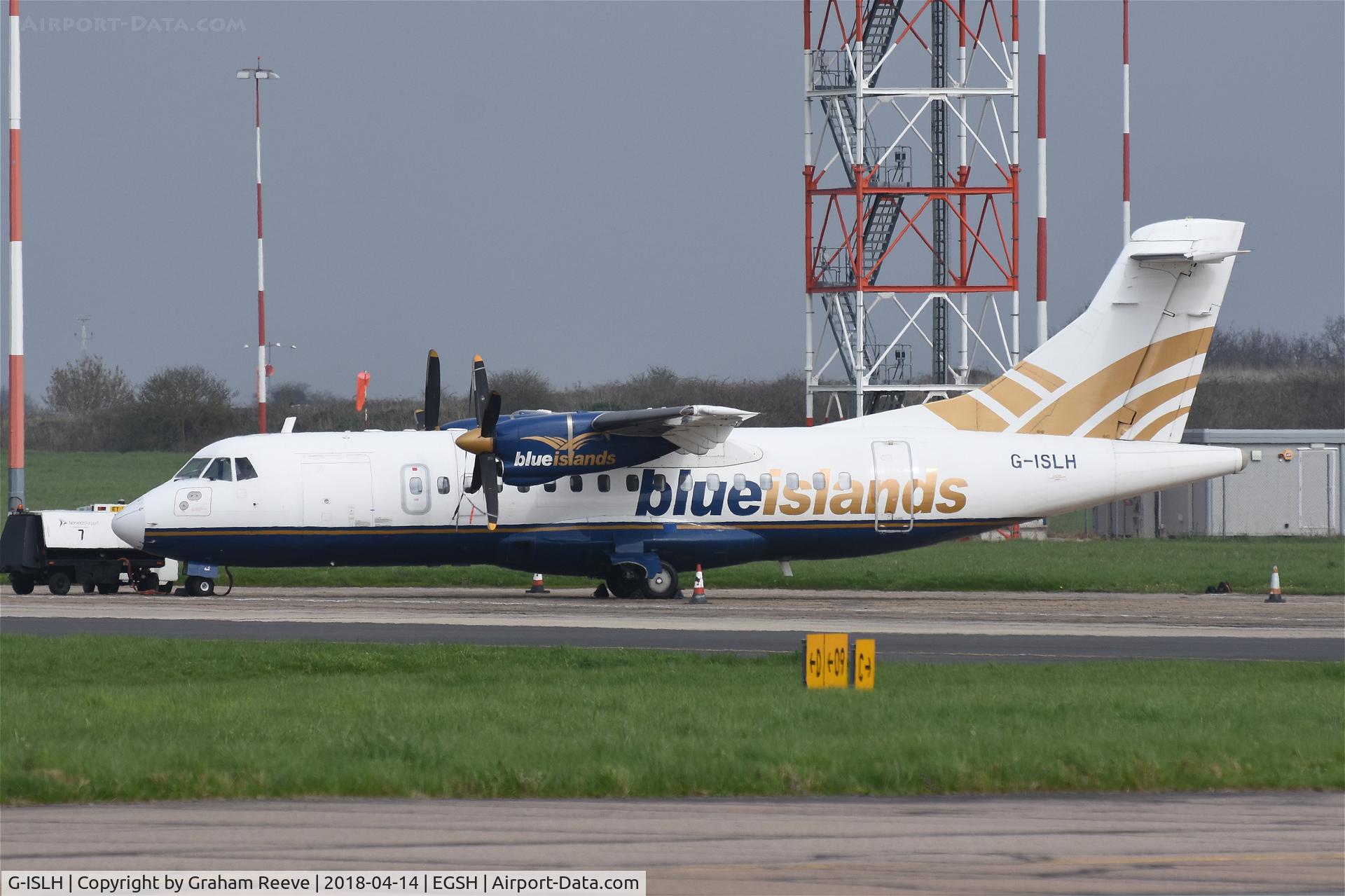 G-ISLH, 1990 ATR 42-320 C/N 173, Parked at Norwich.