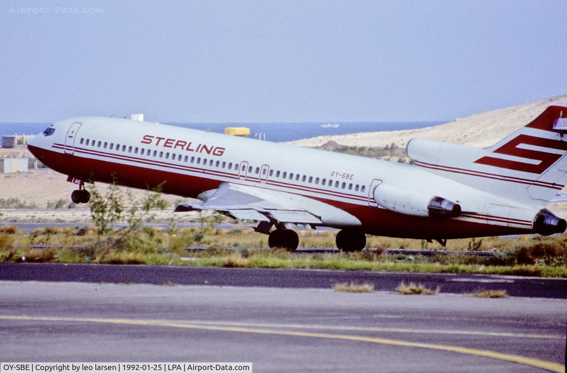 OY-SBE, 1980 Boeing 727-2J4 C/N 22079, Las Palmas 25.1.1992