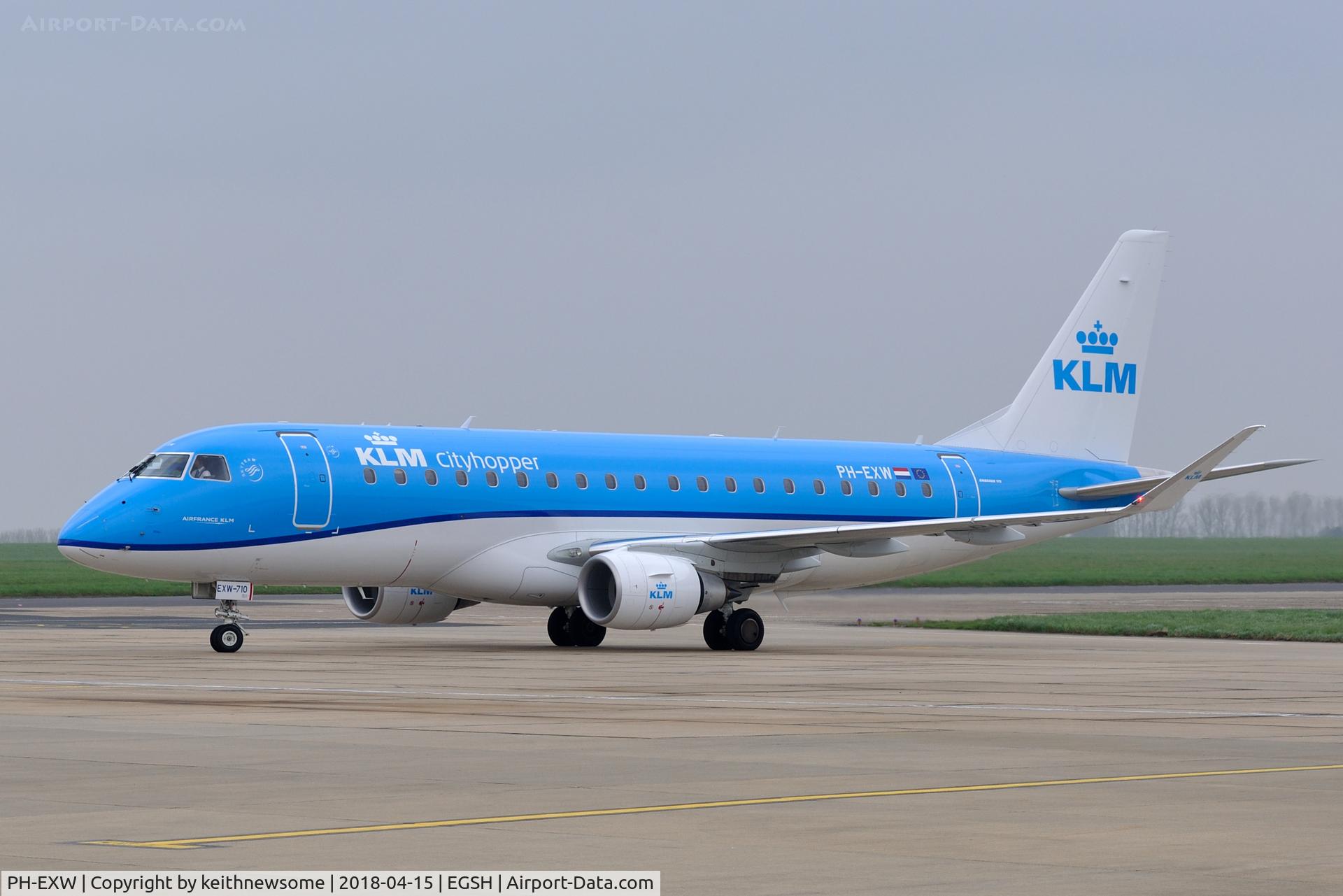 PH-EXW, 2018 Embraer ERJ-175STD (ERJ-170-200) C/N 17000710, Arriving from Amsterdam.