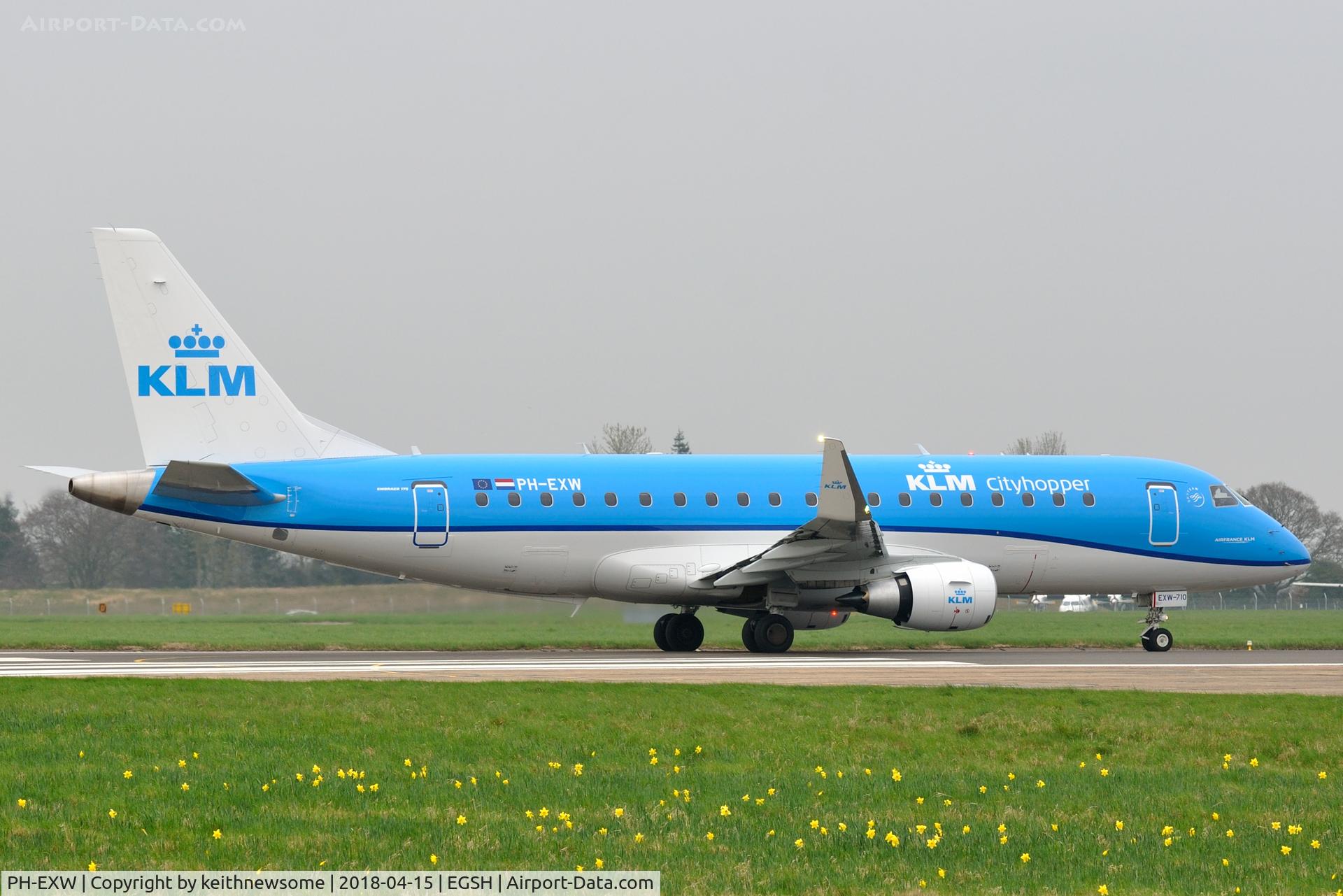 PH-EXW, 2018 Embraer ERJ-175STD (ERJ-170-200) C/N 17000710, Leaving for Amsterdam.