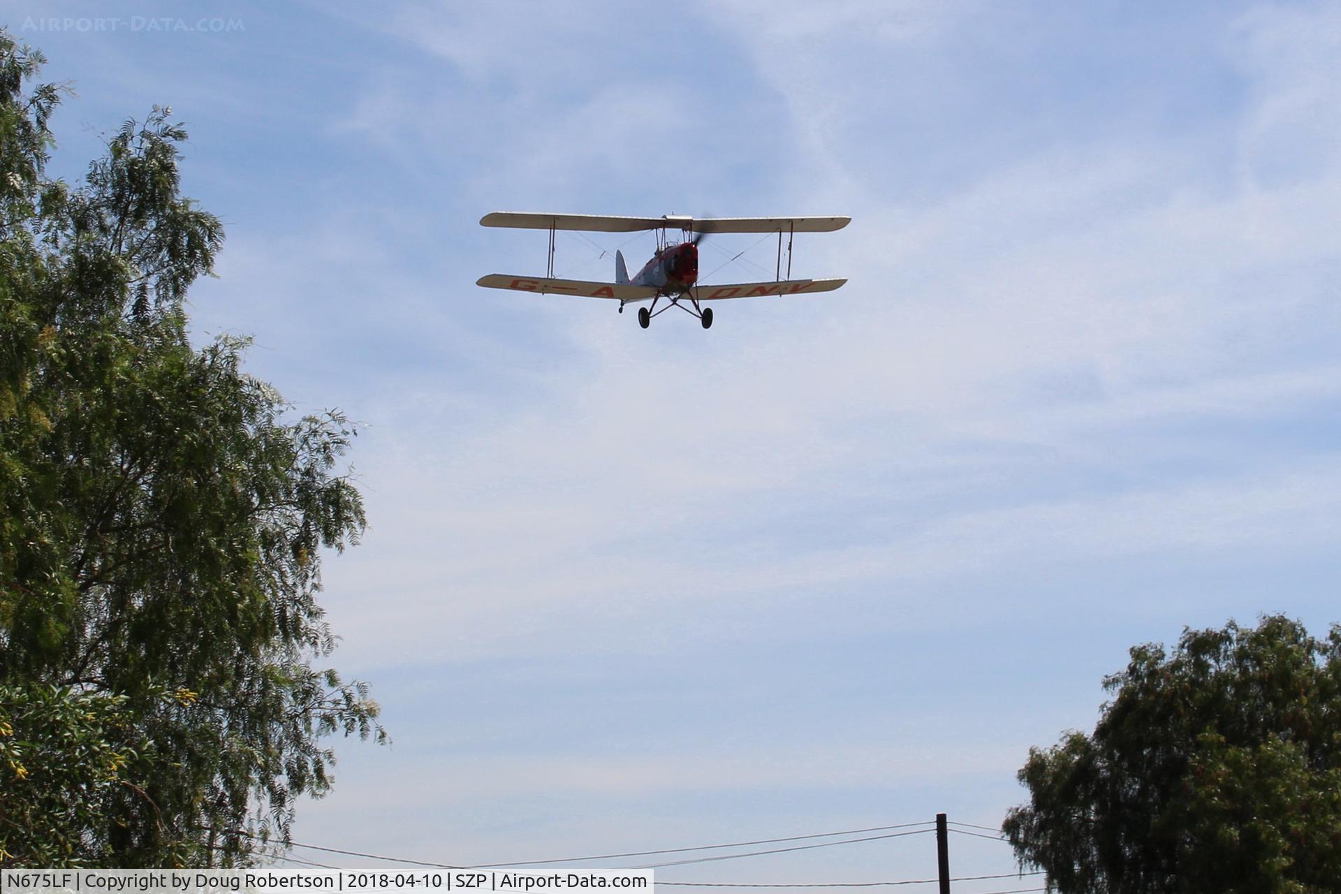 N675LF, 1944 De Havilland DH-82A Tiger Moth II C/N 86572, 1944 DeHavilland DH-82A TIGER MOTH II, DeHavilland GIPSY MOTH II 4 cylinder in-line air-cooled 135 hp, on final Rwy 22