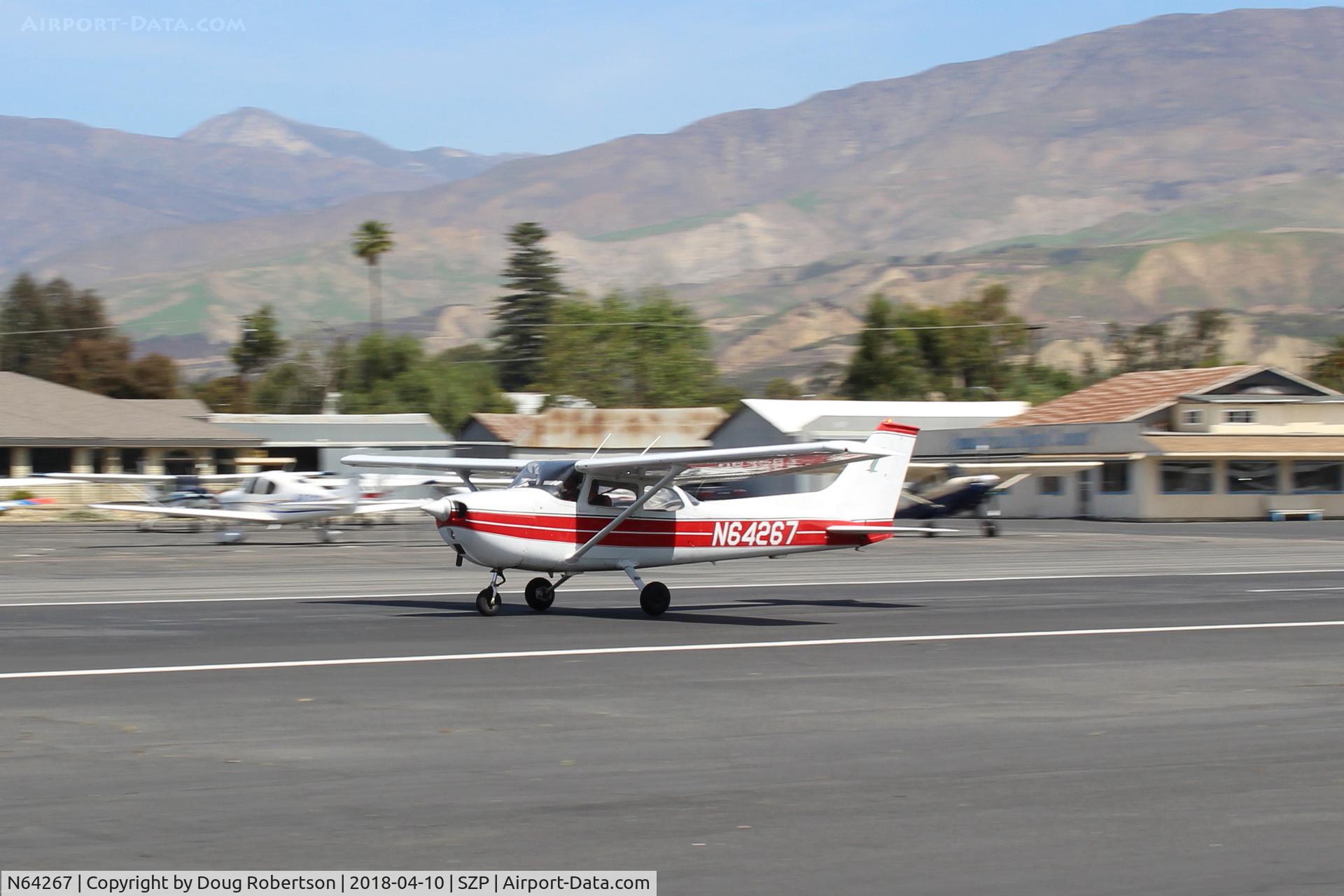 N64267, 1975 Cessna 172M C/N 17265139, 1975 Cessna 172M SKYHAWK, Lycoming O-320-E2D 150 Hp, takeoff roll Rwy 22