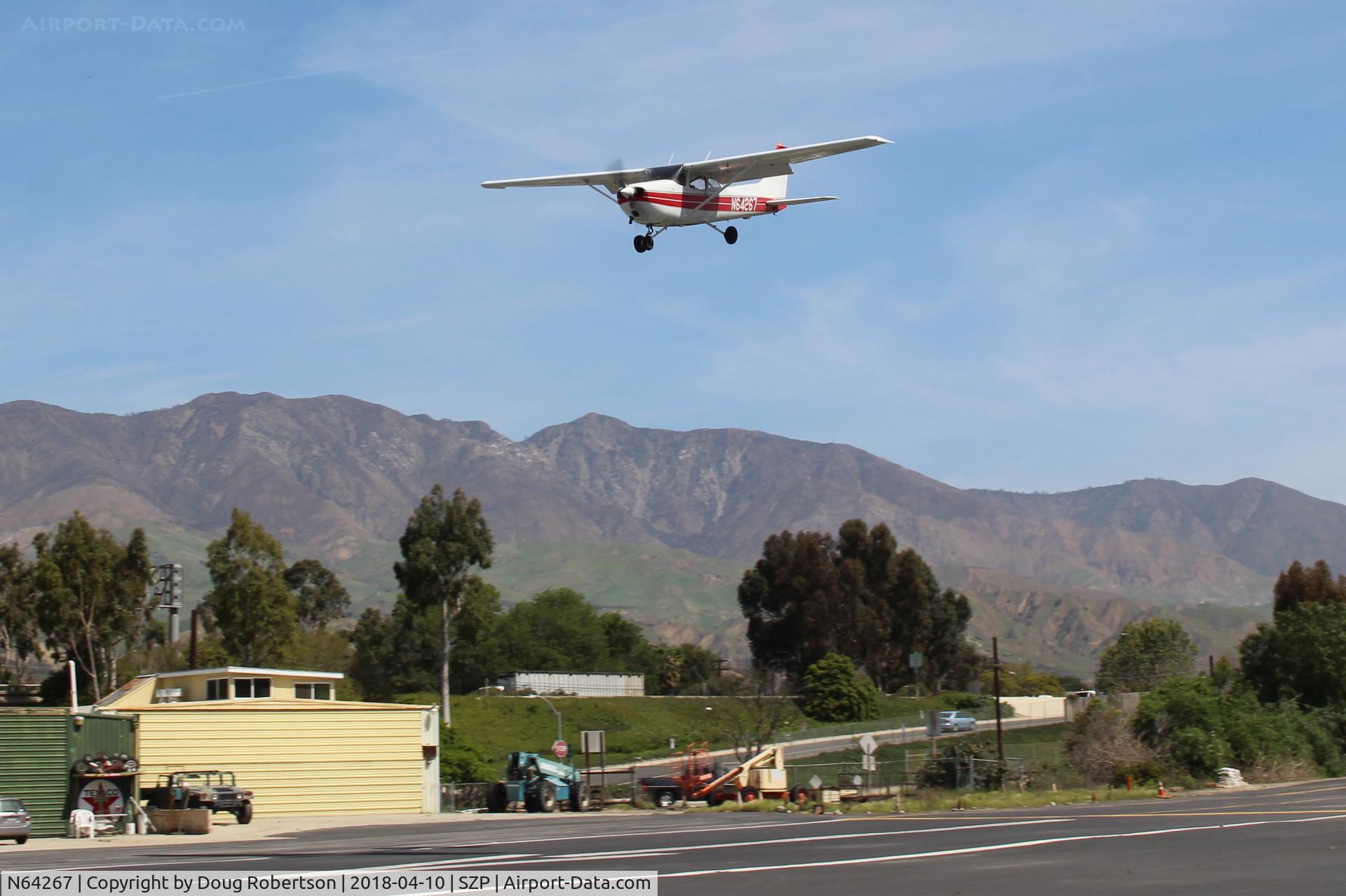 N64267, 1975 Cessna 172M C/N 17265139, 1975 Cessna 172M SKYHAWK, Lycoming O-320-E2D 150 Hp, balked landing-overflight Rwy 22