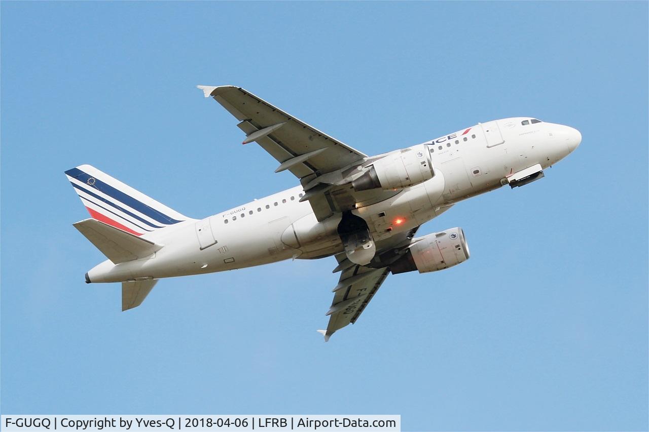 F-GUGQ, 2006 Airbus A318-111 C/N 2972, Airbus A318-111, Take off rwy 07R, Brest-Bretagne Airport (LFRB-BES)