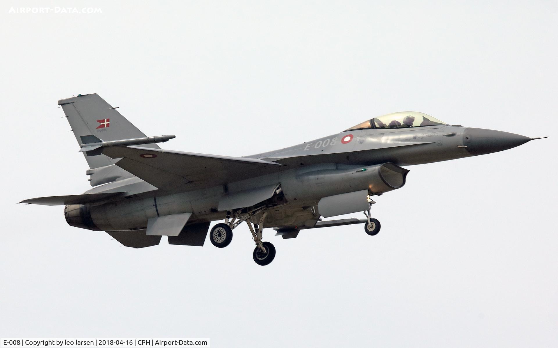 E-008, Fokker F-16AM Fighting Falcon C/N 6F-51, Copenhagen 16.4.2018