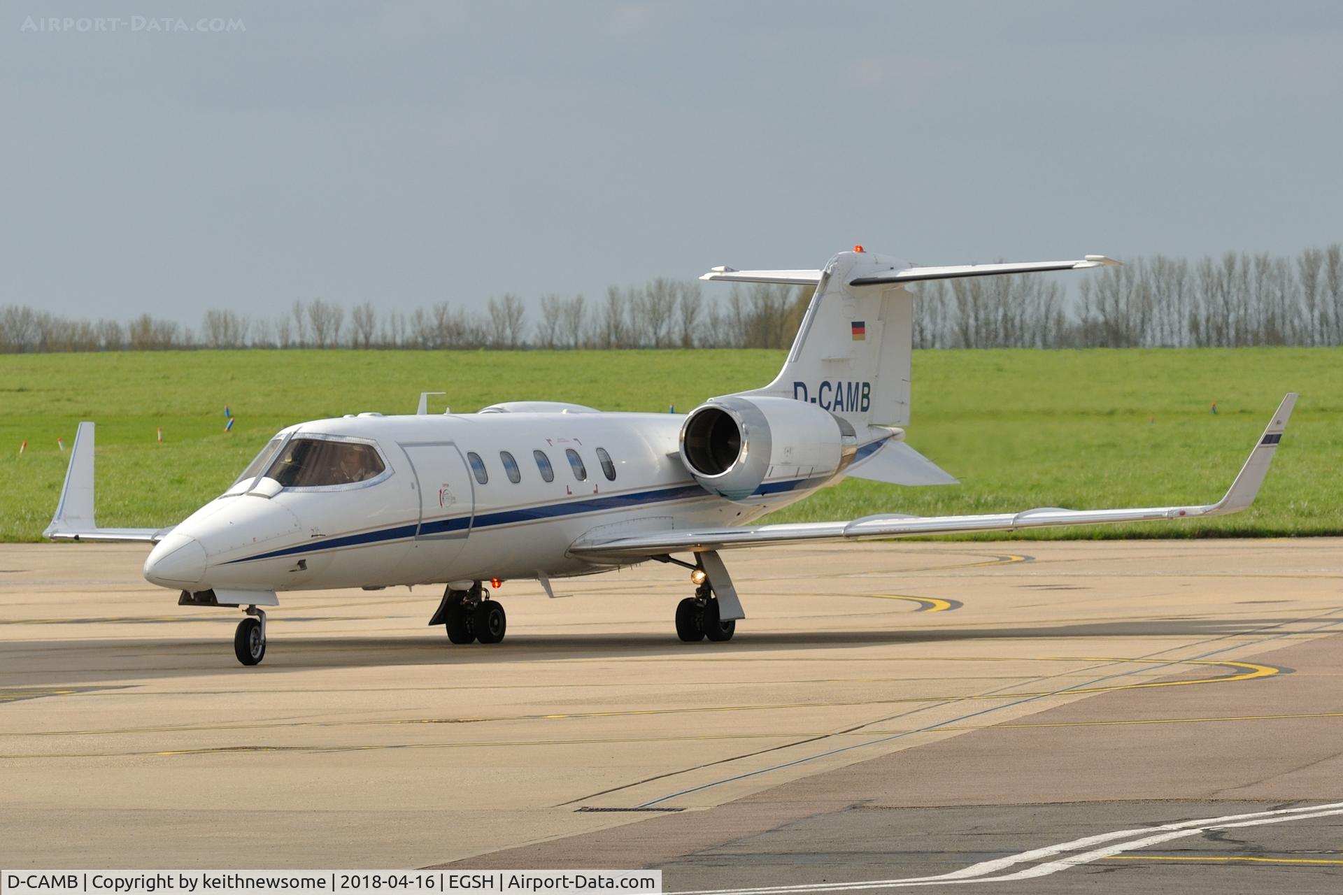 D-CAMB, 1998 Learjet 31A C/N 31-155, Arriving at Norwich from Malaga.